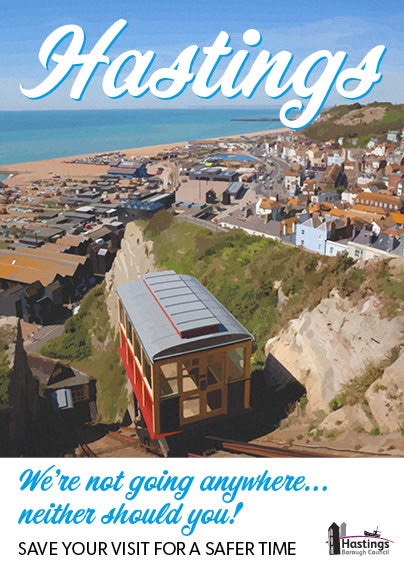 Hastings council has produced posters urging people not to visit