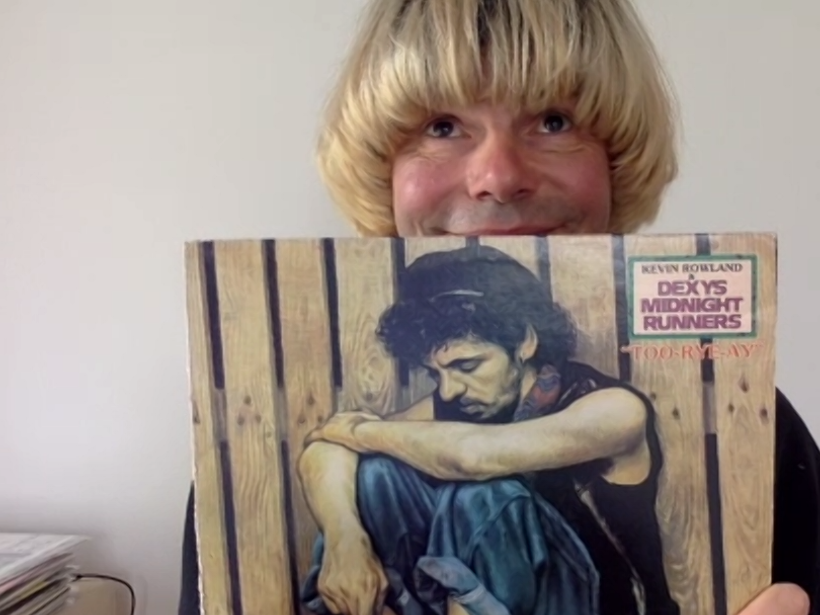 Tim Burgess with his vinyl copy of Dexys Midnight Runners – Too-Rye-Ay