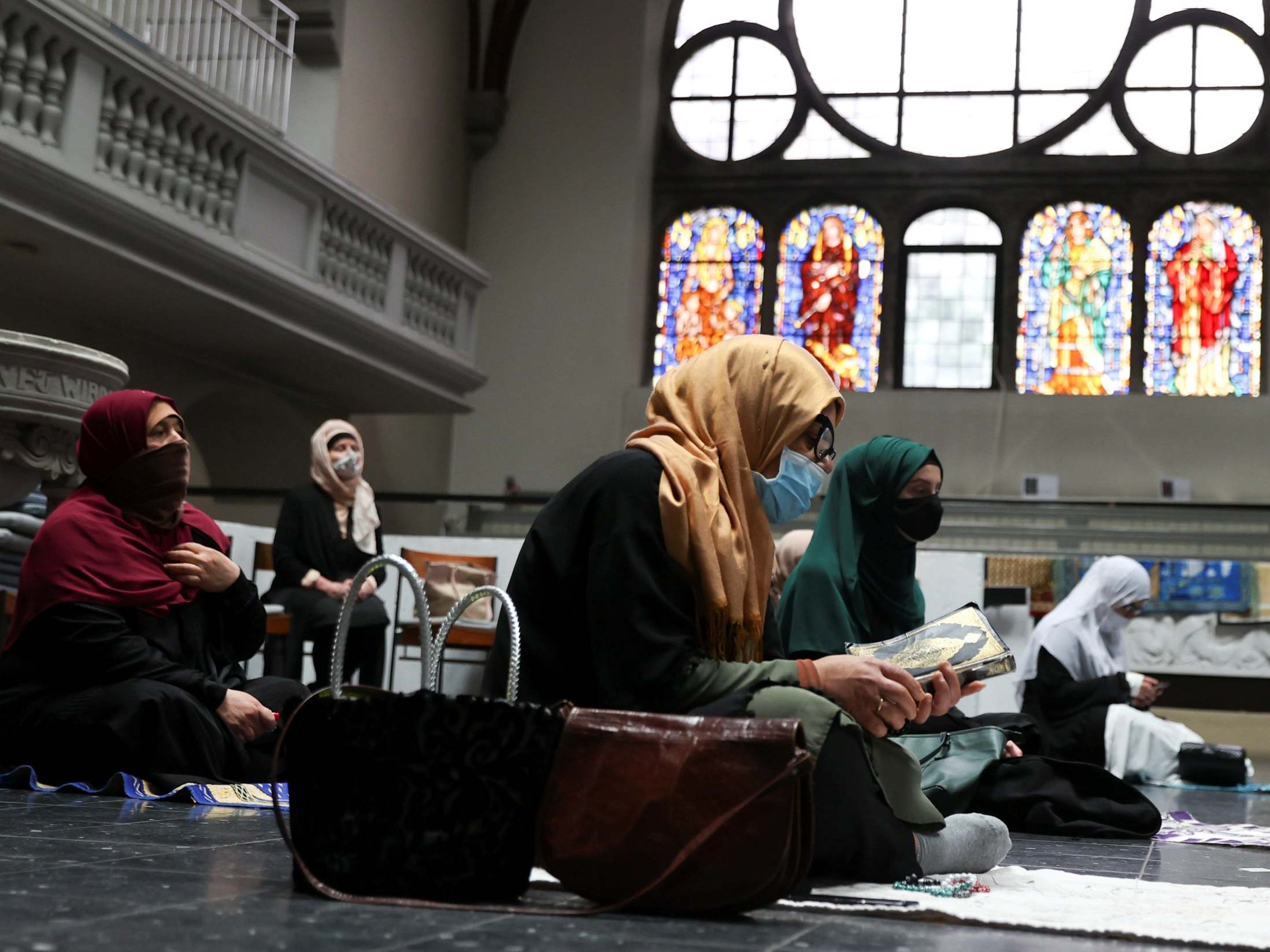 The Martha Lutheran church in the trendy area of Kreuzberg offered to host people who wanted to attend Friday prayers at the end of Ramadan but were blocked from going into the mosque due to coronavirus rules