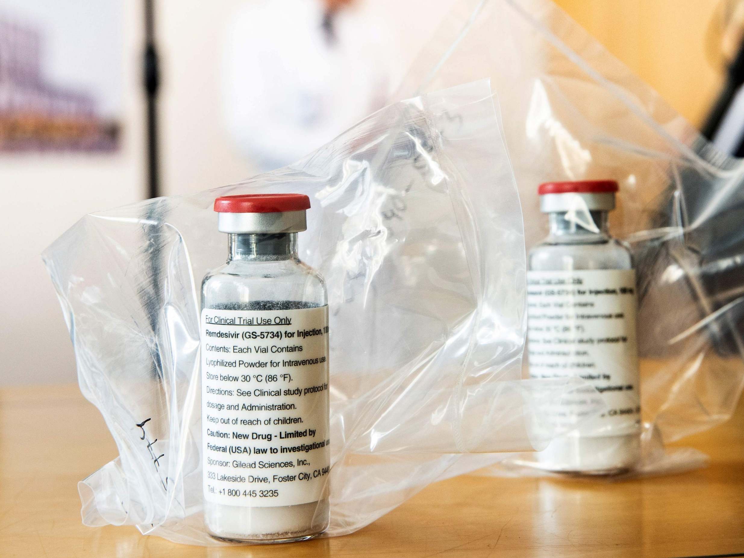 Vials of remdesivir used during a study at the University Hospital Eppendorf