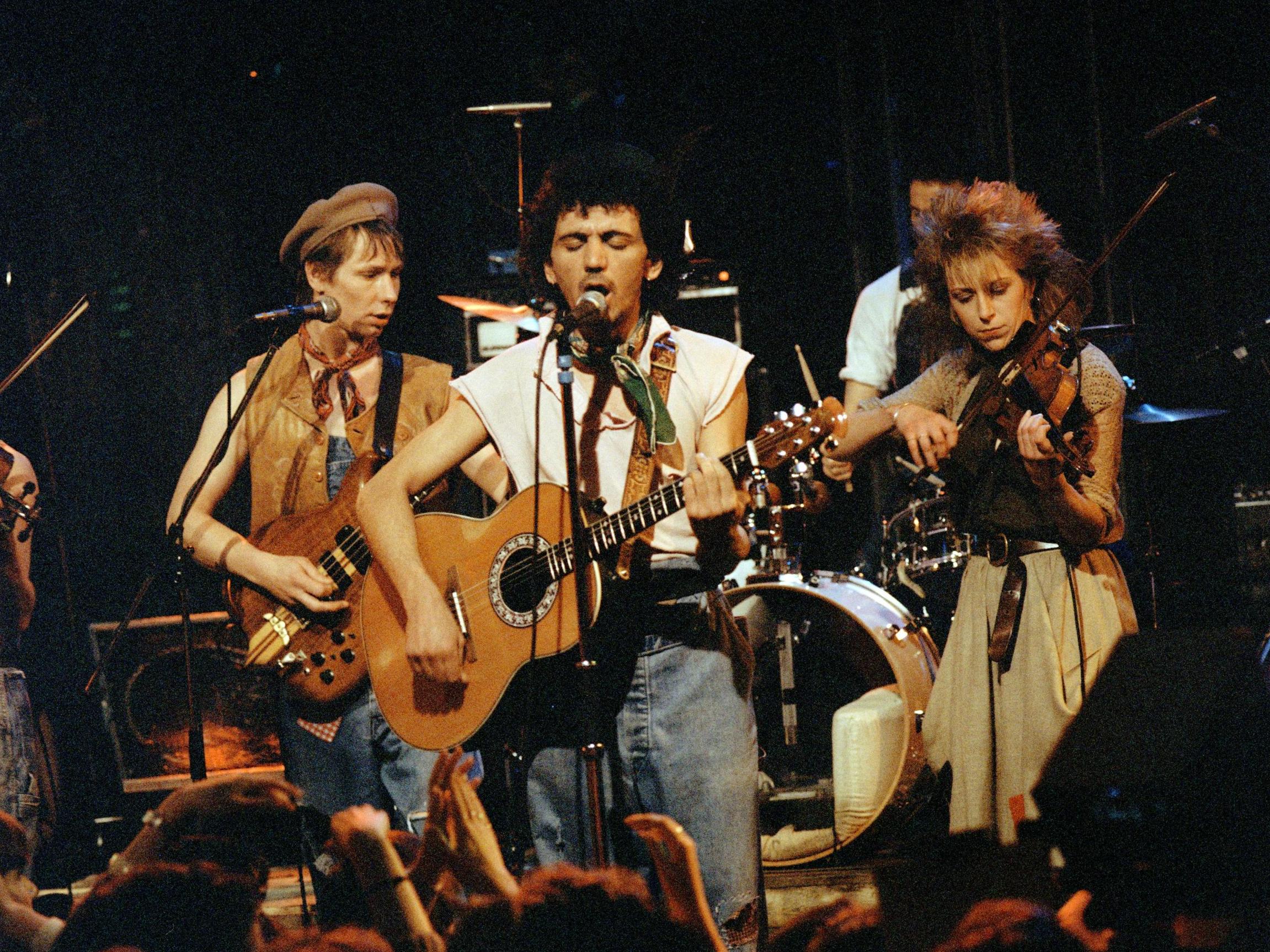 John ‘Rhino’ Edwards, Kevin Rowland and Helen O’Hara of Dexys Midnight Runners performing in 1983