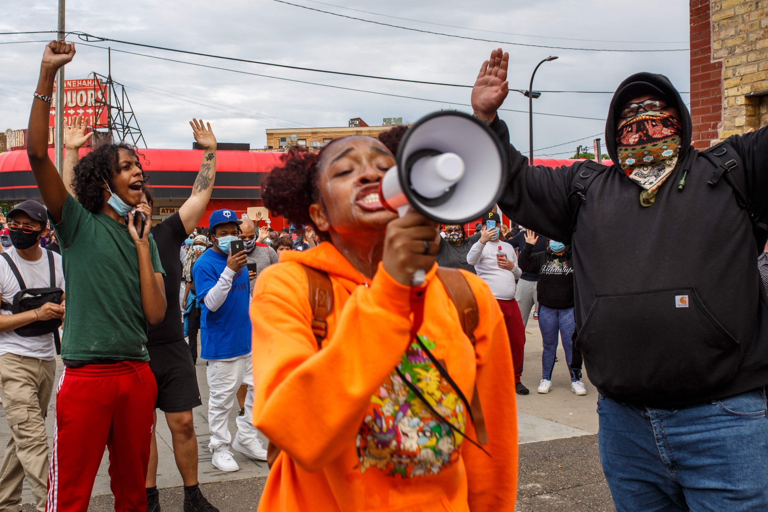 Protesters demonstrate against the death of George Floyd
