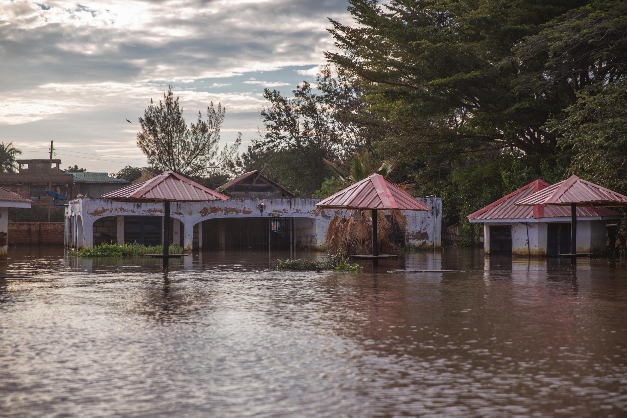 A flooded hotel in Kisumu, on the edge of Lake Victoria