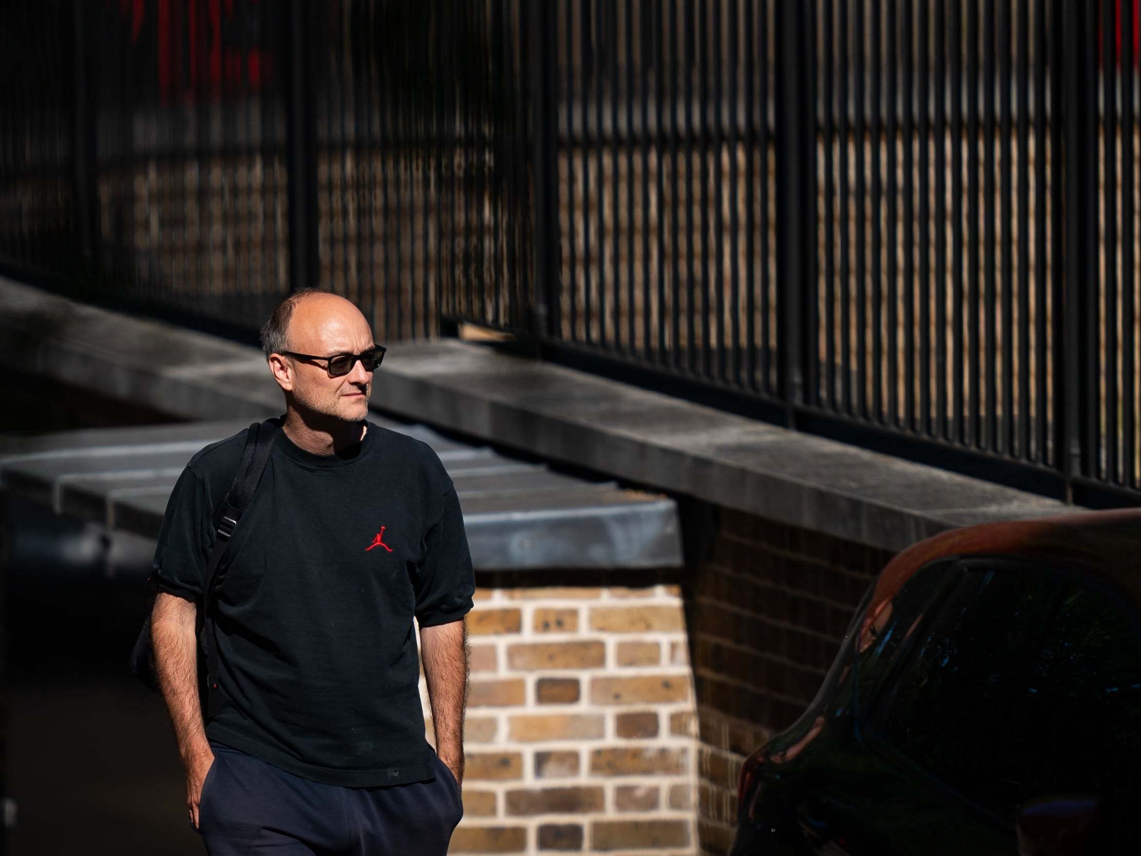 Dominic Cummings outside Downing Street on Friday after the introduction of measures to bring the country out of lockdown