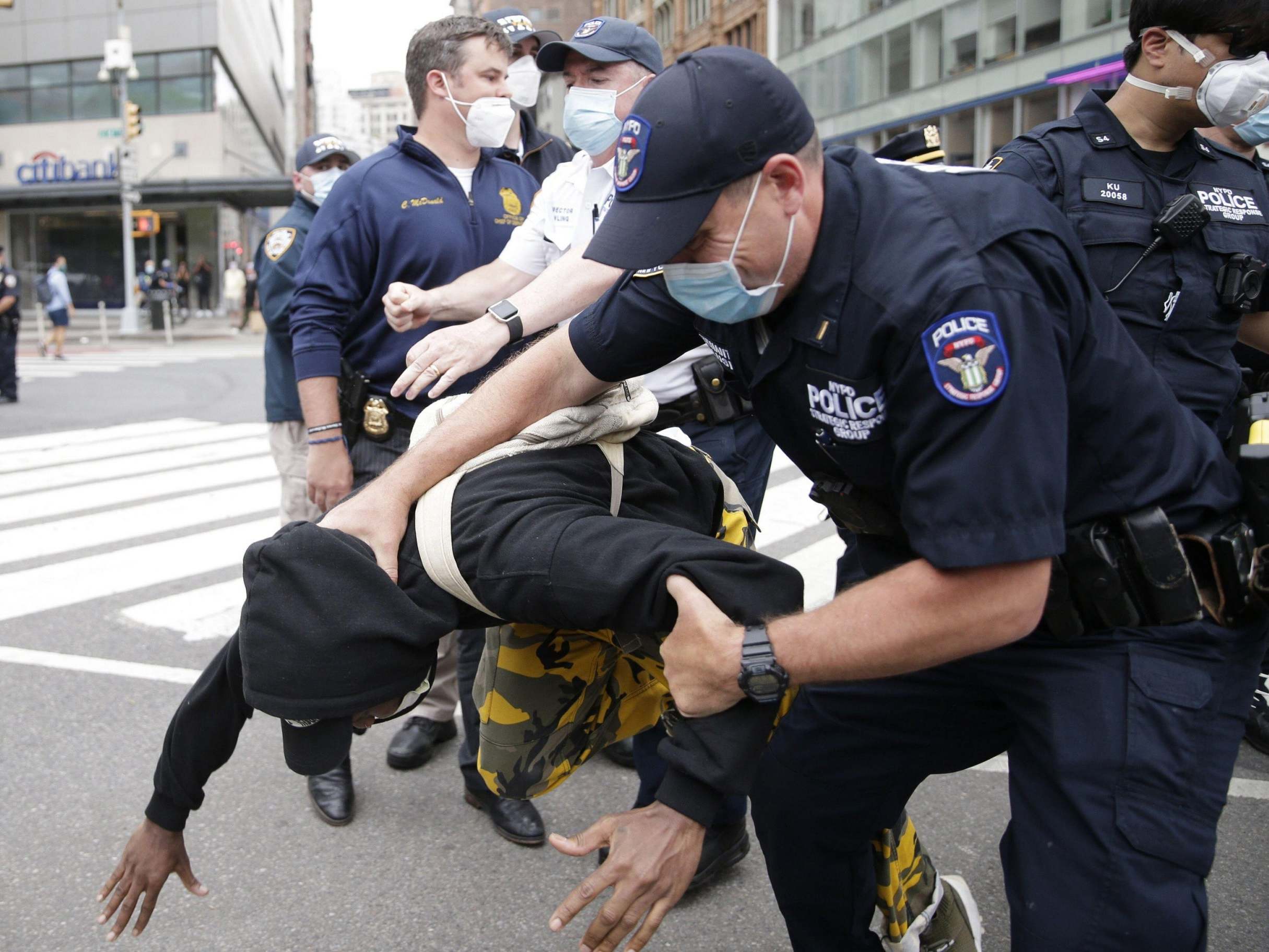 NYPD officers arrested protester following clashes in Union Square