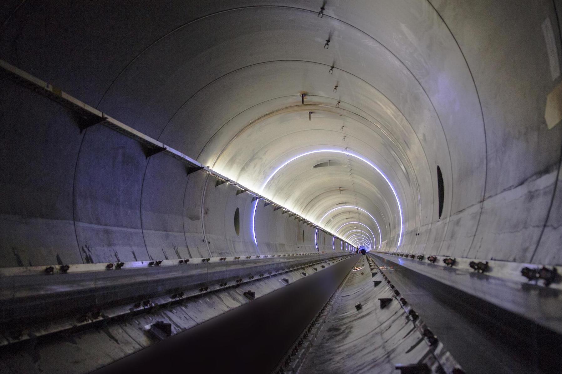 The inside of a Virgin Hyperloop One tube