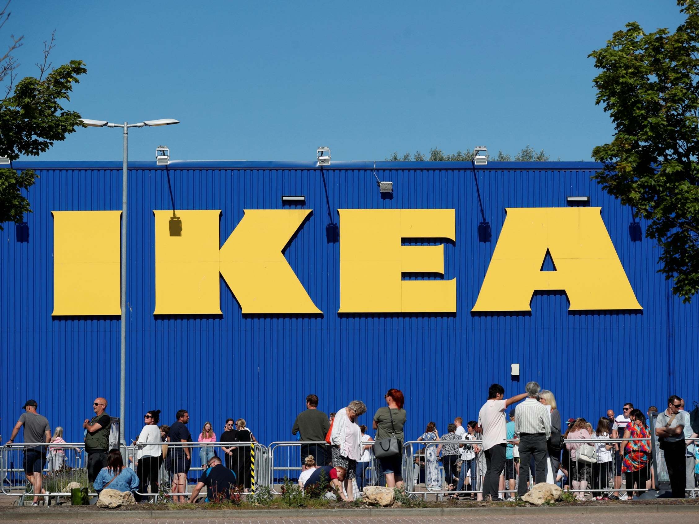 People queue at IKEA in Gateshead as it reopens (Reuters)