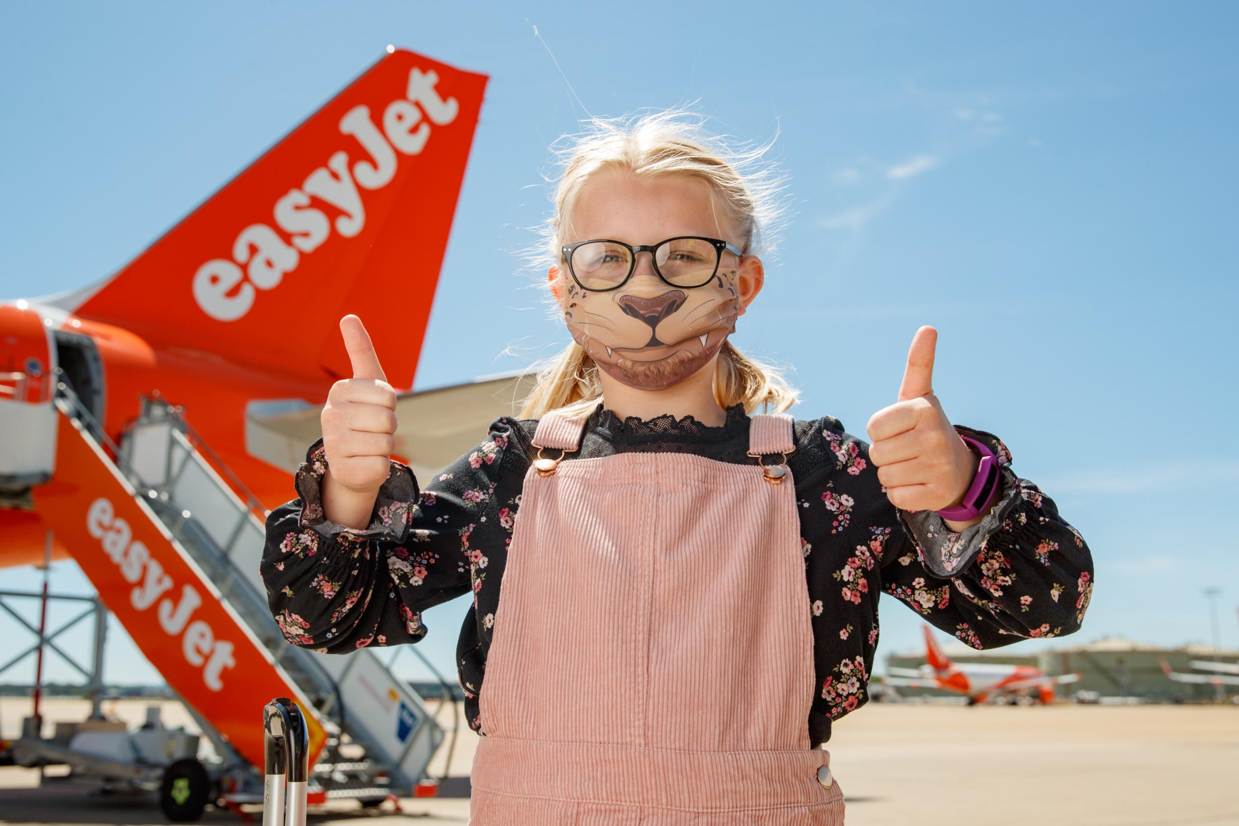 EasyJet's comic book face mask