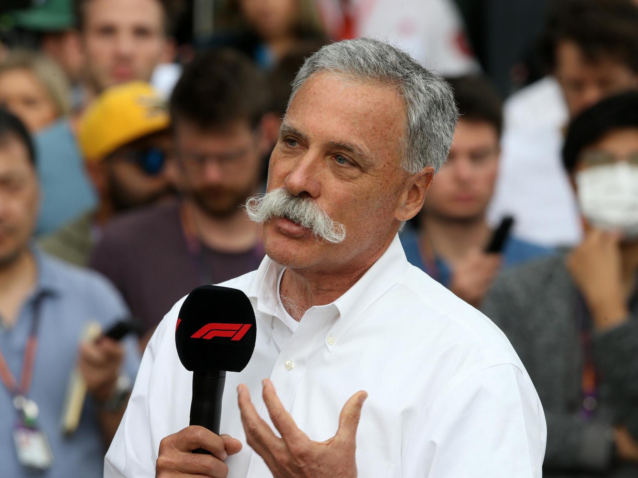 Chase Carey insists races will not be cancelled if a driver has Covid-19