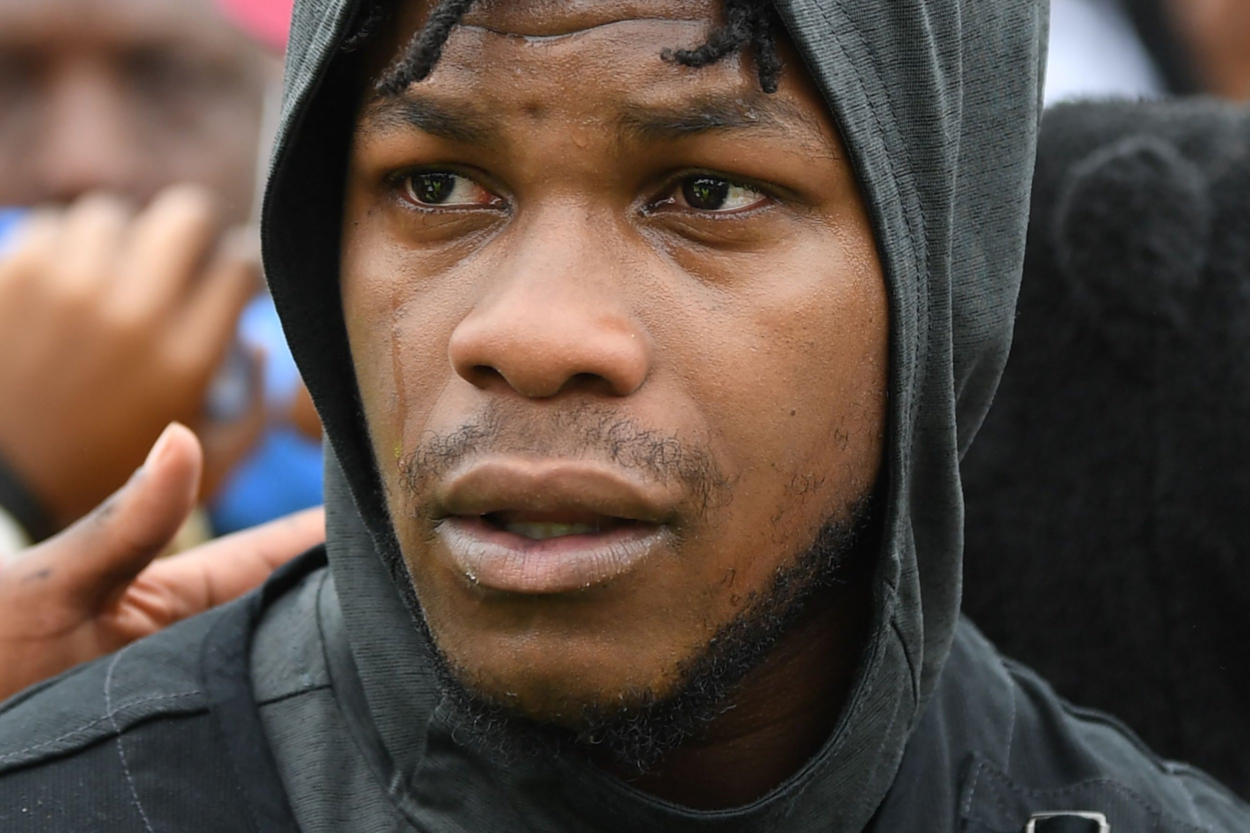 British actor John Boyega takes part in Wednesday’s anti-racism demonstration (AFP/Getty)