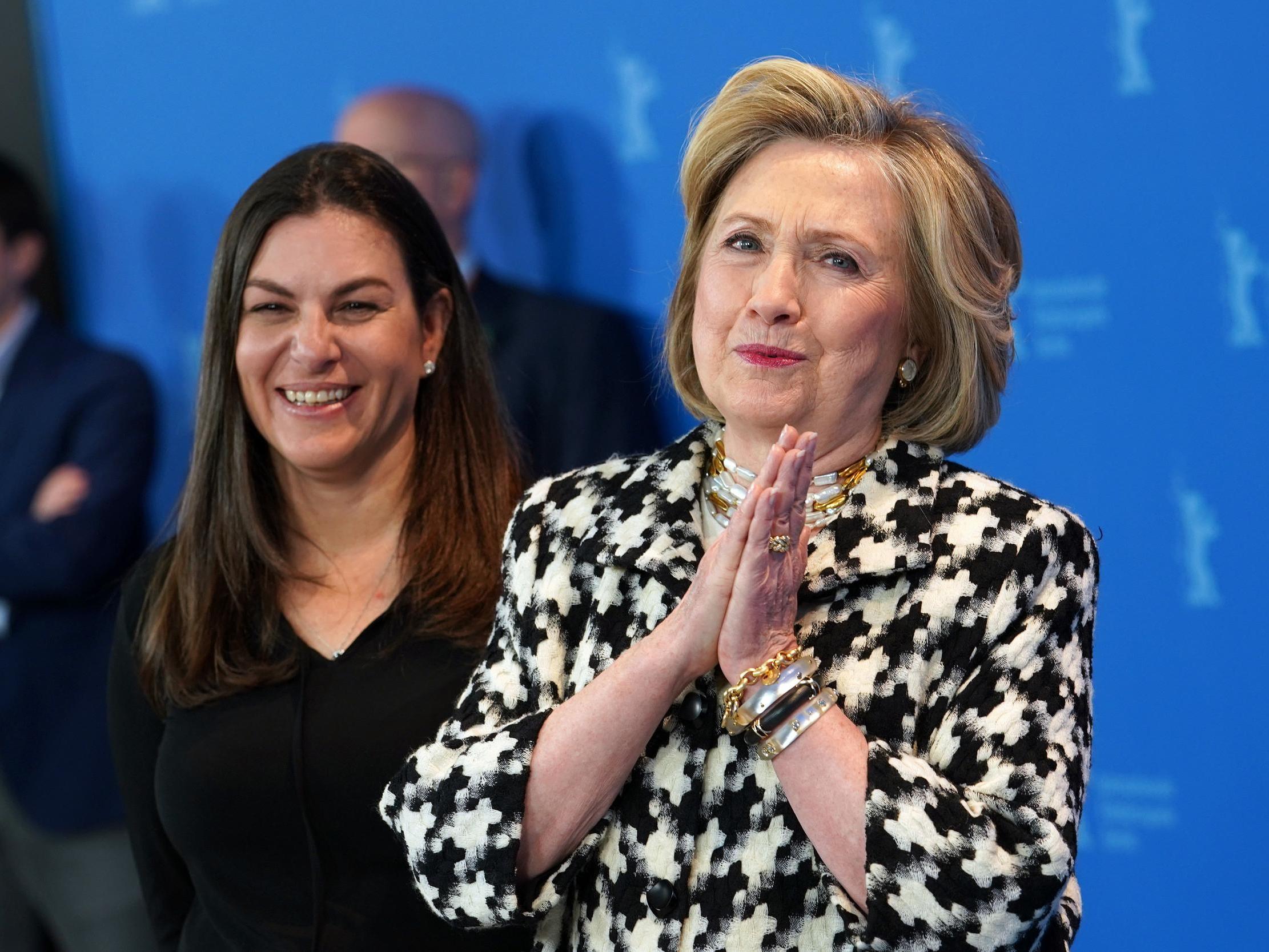 Nanette Burstein with Clinton at the 70th Berlinale International Film Festival Berlin in February