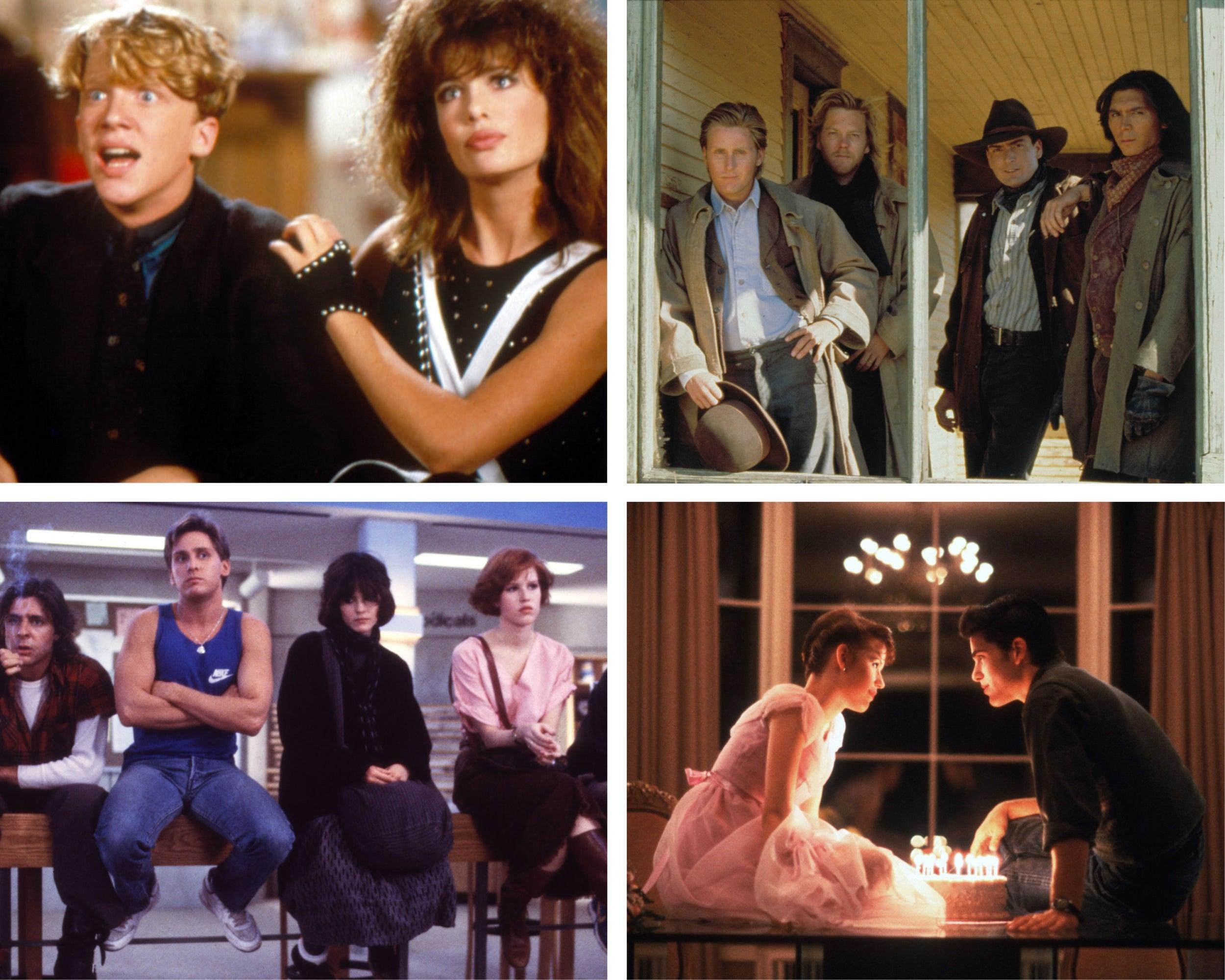 Teenage flicks: (clockwise, from top left) ‘Weird Science’, ‘Young Guns’, ‘Sixteen Candles’ and ‘The Breakfast Club’