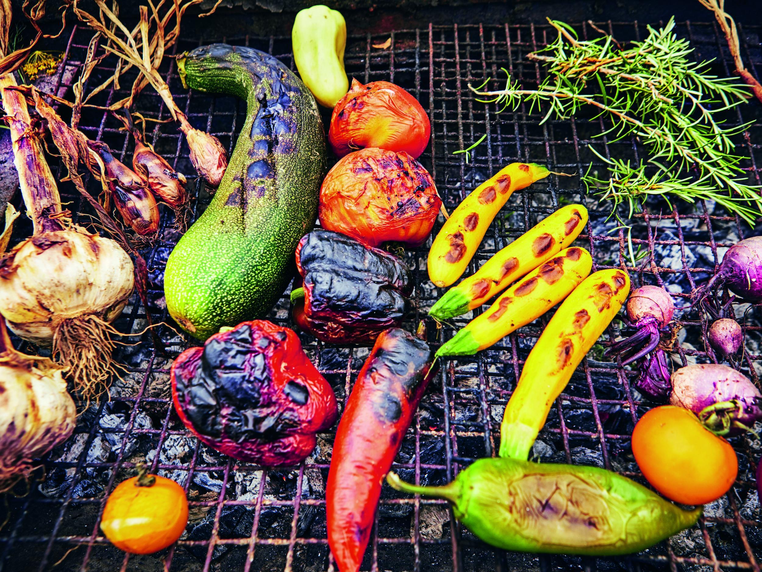 Chef Tom Hunt shares his tips on cooking veggies like these and how to make your own chimney starter