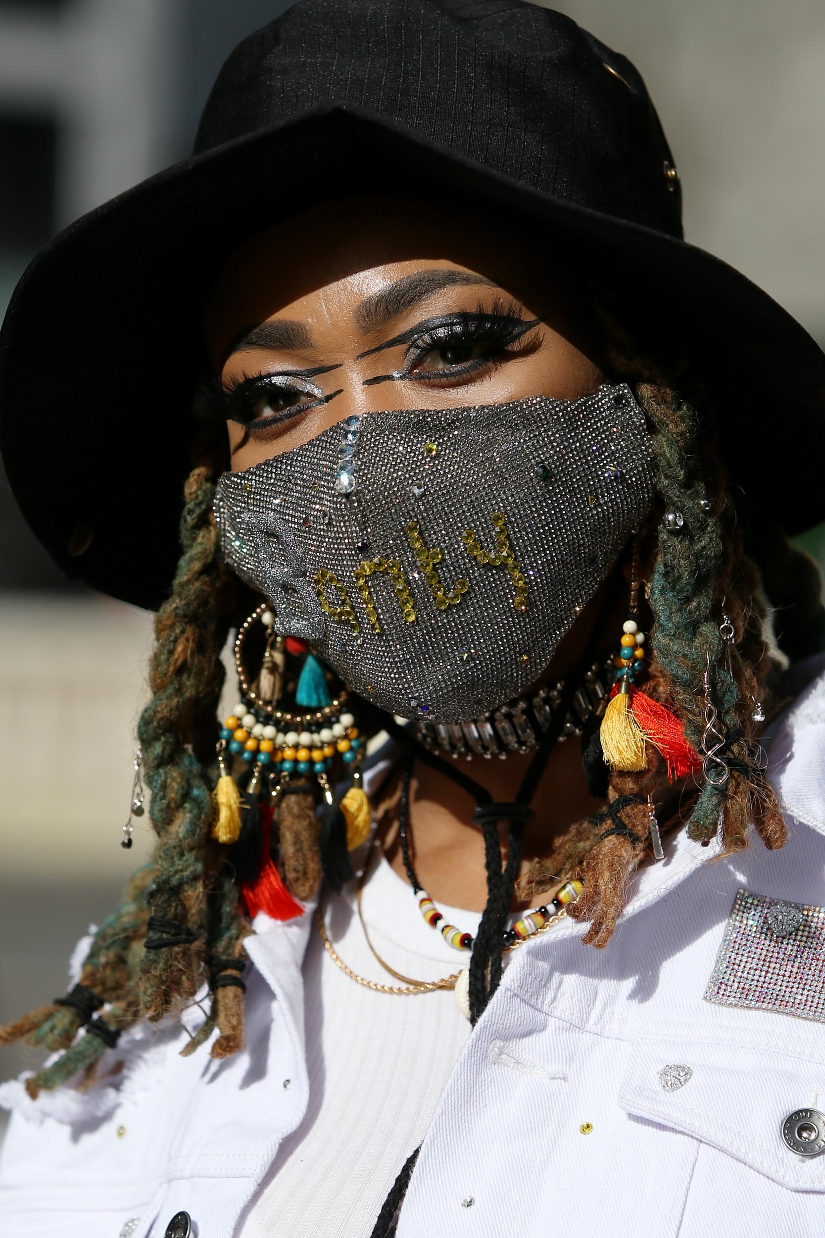 Masks are plentiful, as are filled-in brows and lashes coated in mascara