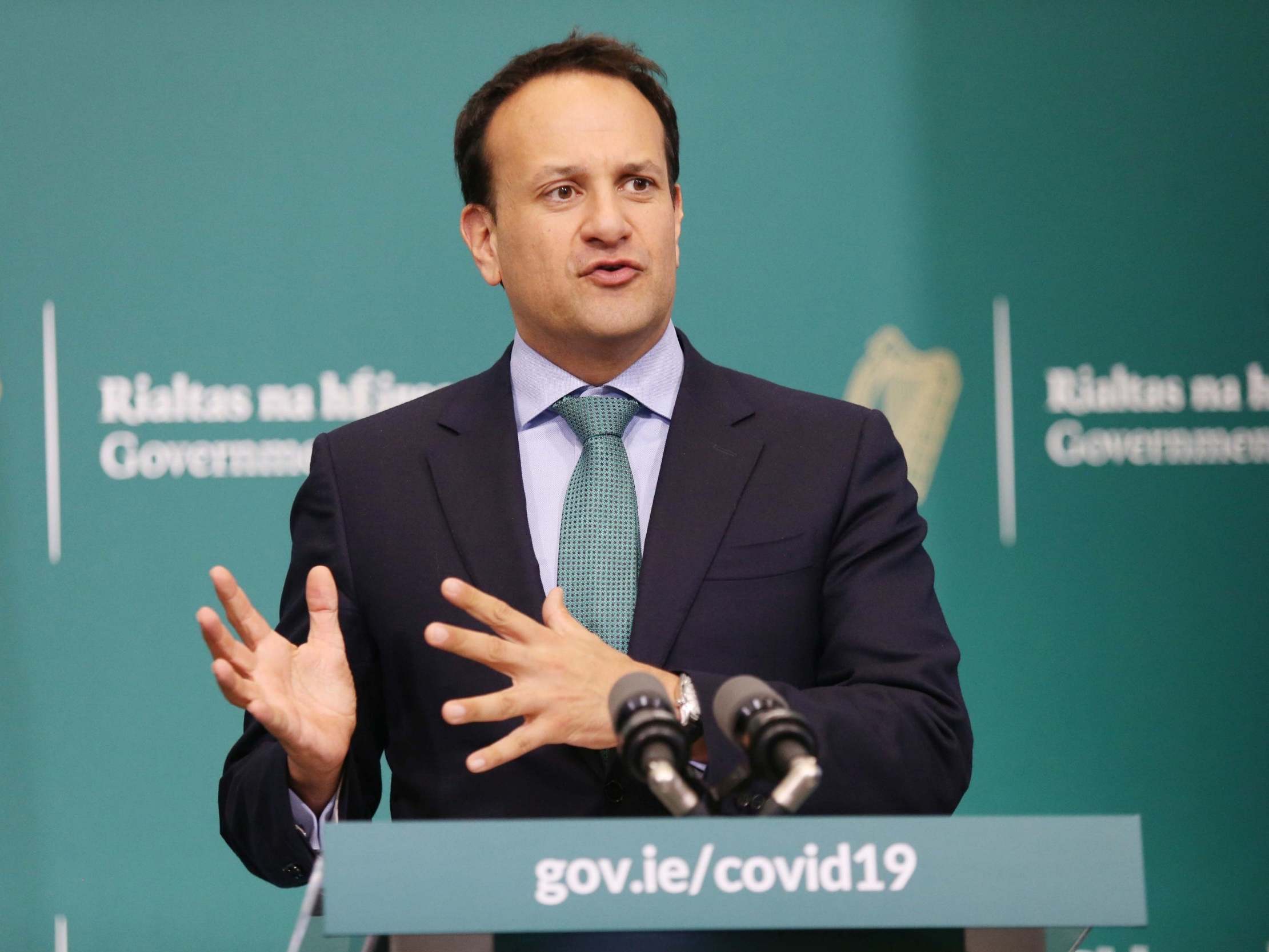 Taoiseach Leo Varadkar during a media briefing on coronavirus (Covid-19) in Government Buildings, Dublin