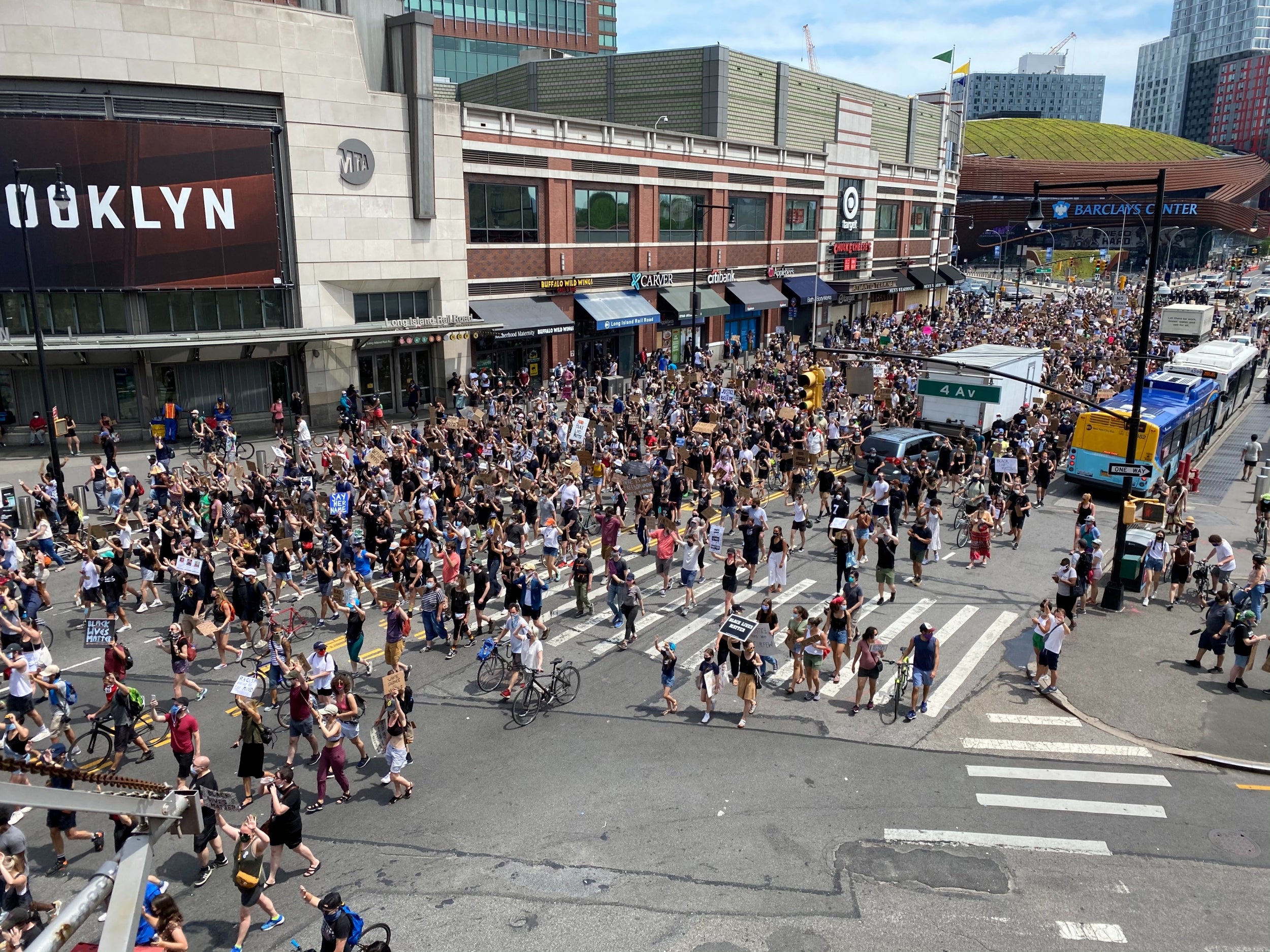 At the protests in Brooklyn, I walked alongside my friends and felt encouraged by the turnout — then a white woman turned and flipped the police off