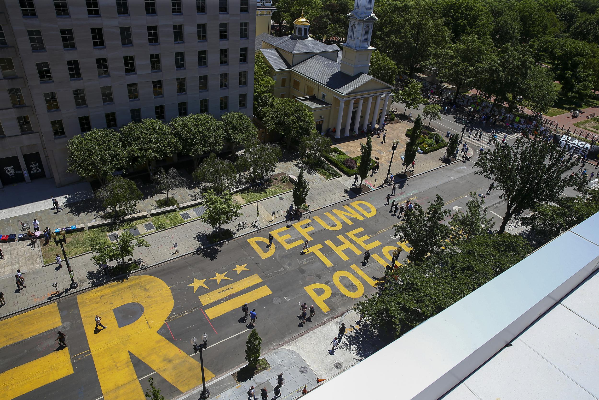 Black Lives Matter activists felt the need to amend the city’s artwork (Getty)