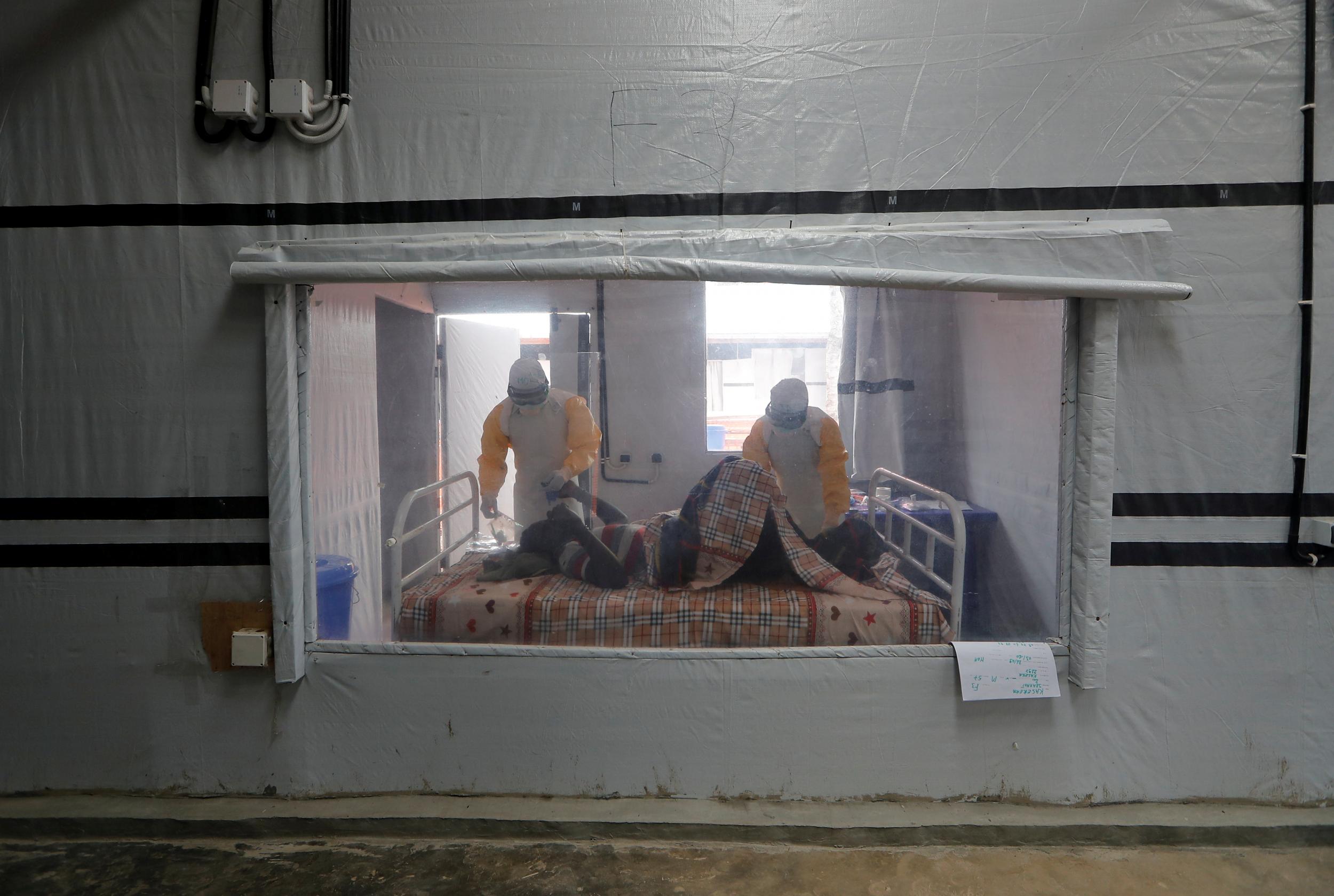 An Ebola nurse treating a patient in October 2019