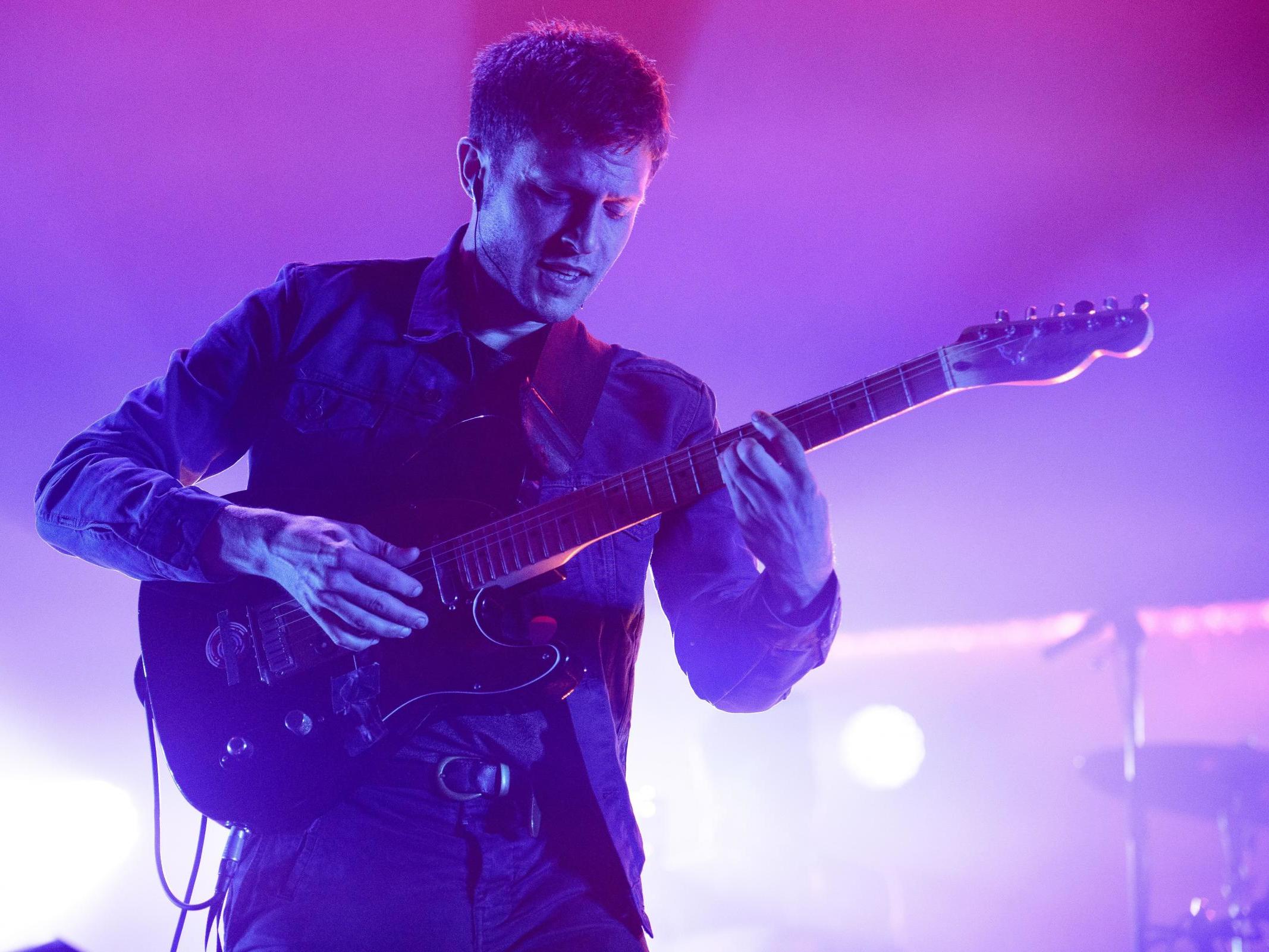 Before the split: Weeks performs with The Maccabees in concert at Alexandra Palace in 2017