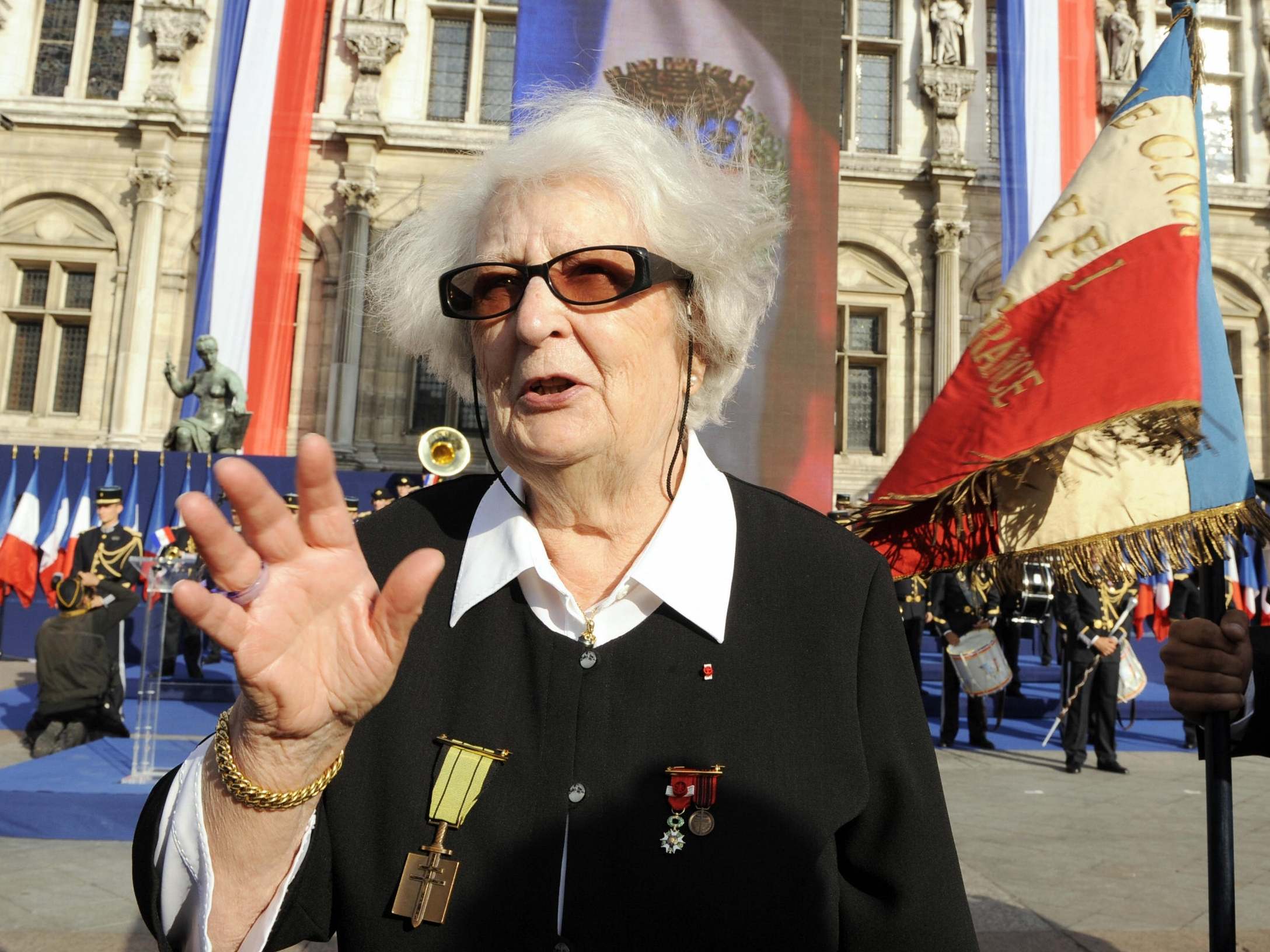 At a ceremony marking the 65th anniversary of Paris’s liberation (AFP/Getty)