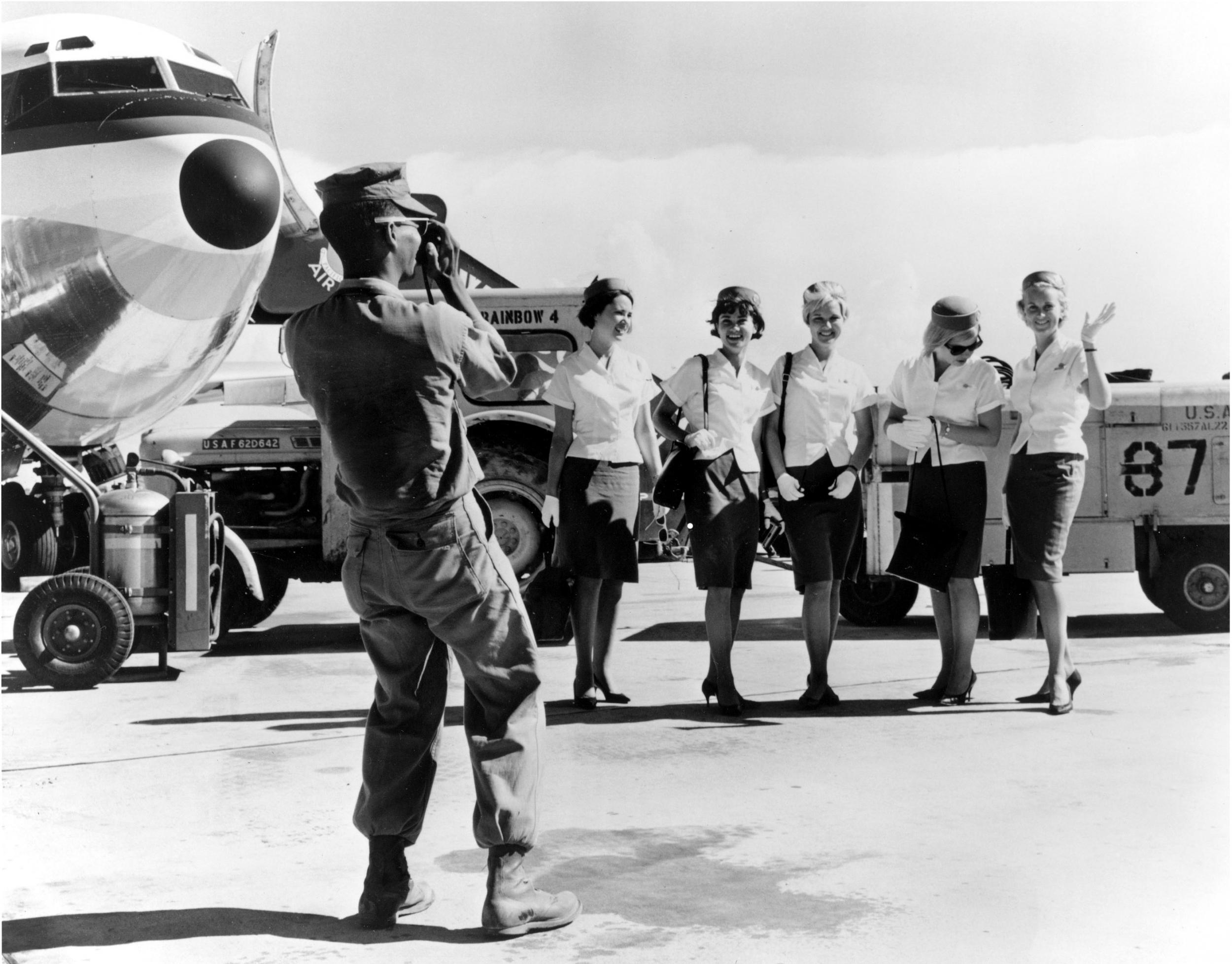 Flight attendants pose in Saigon, Vietnam, in the mid-Sixties (Pan Am)