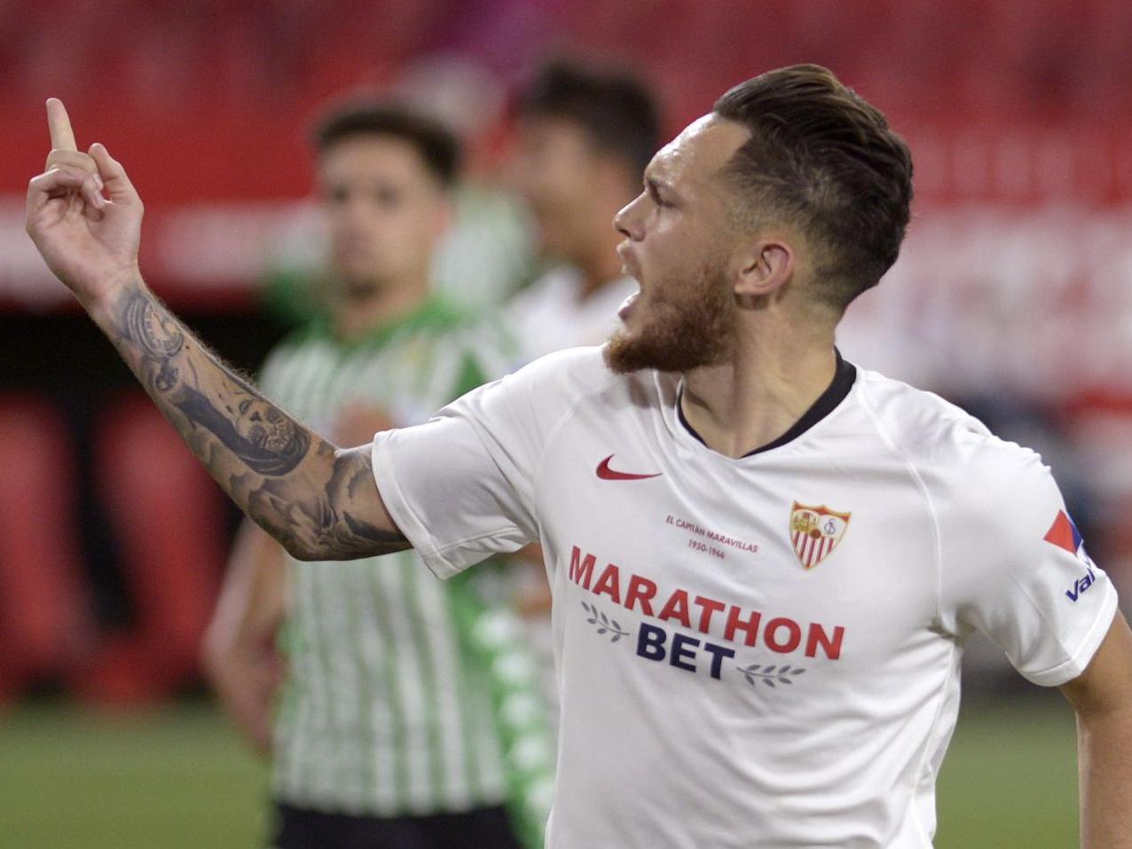 Ocampos celebrates scoring against Betis