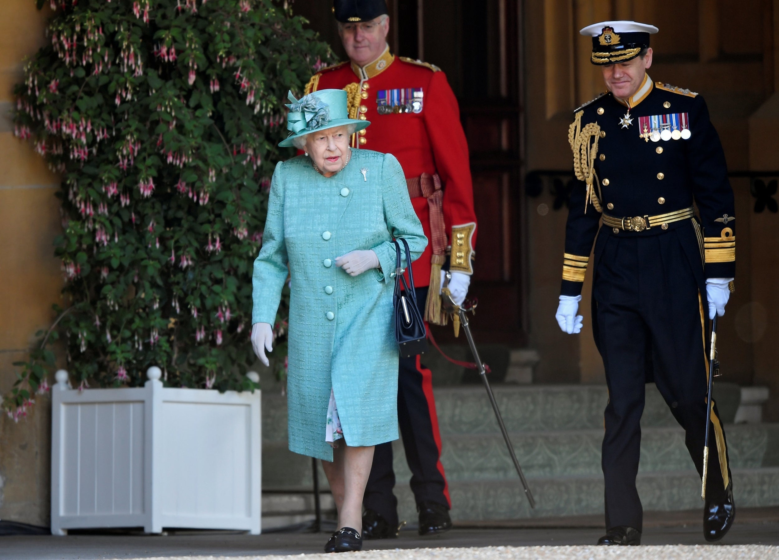 Britain’s Queen Elizabeth attends a ceremony to mark her official birthday at Windsor Castle in Windsor, Britain, June 13, 2020