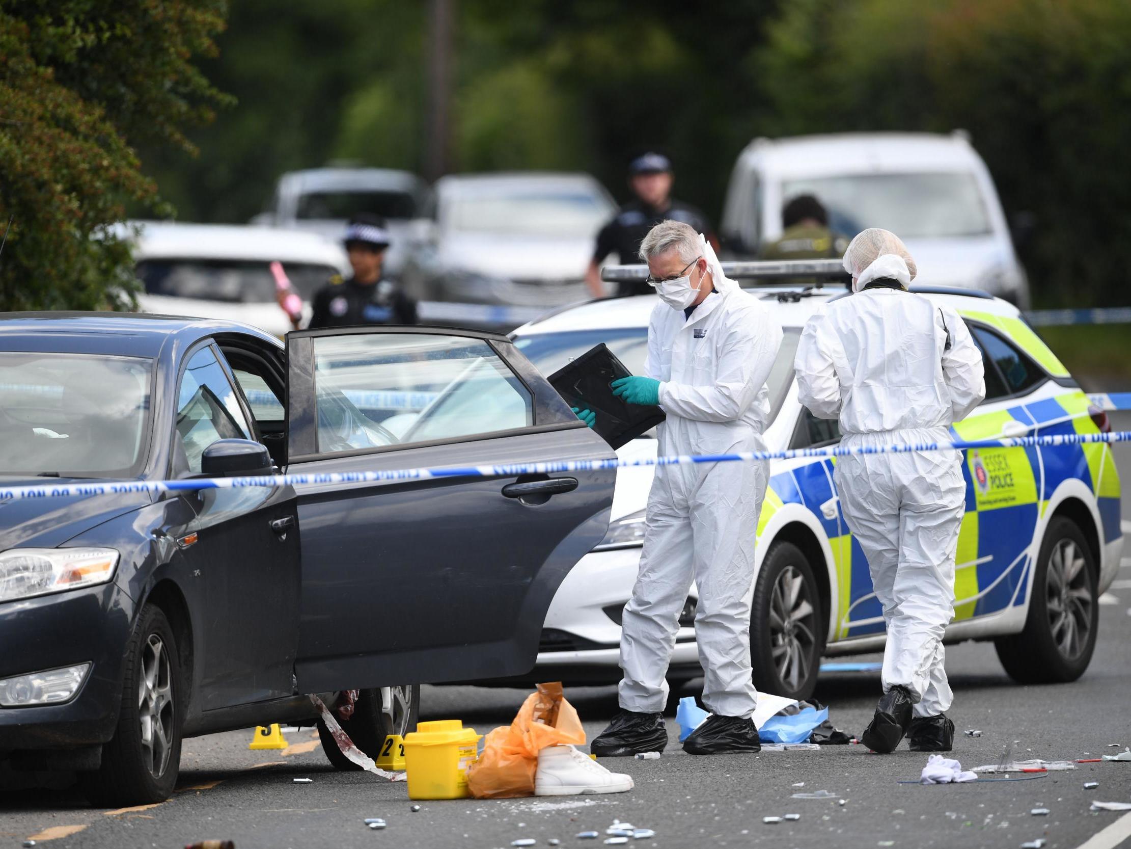 A man and two women suffered gunshot wounds after attackers opened fire on people attending a party in Harlow early on Saturday