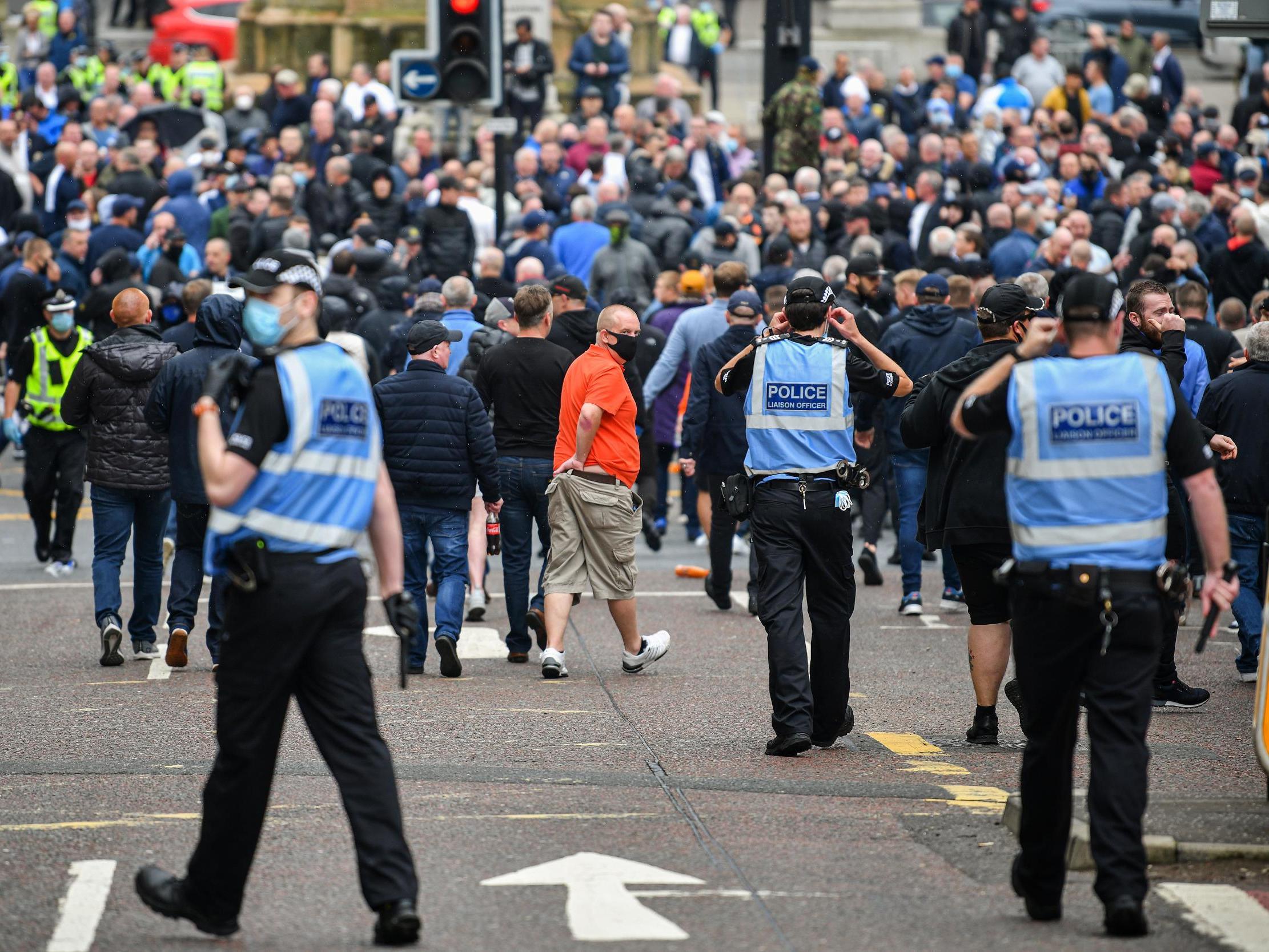 People gather in George square in protest called to protect it from vandalism