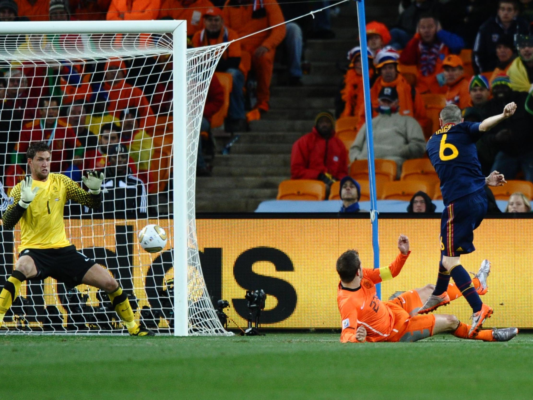 Iniesta struck in extra-time of the final against the Netherlands