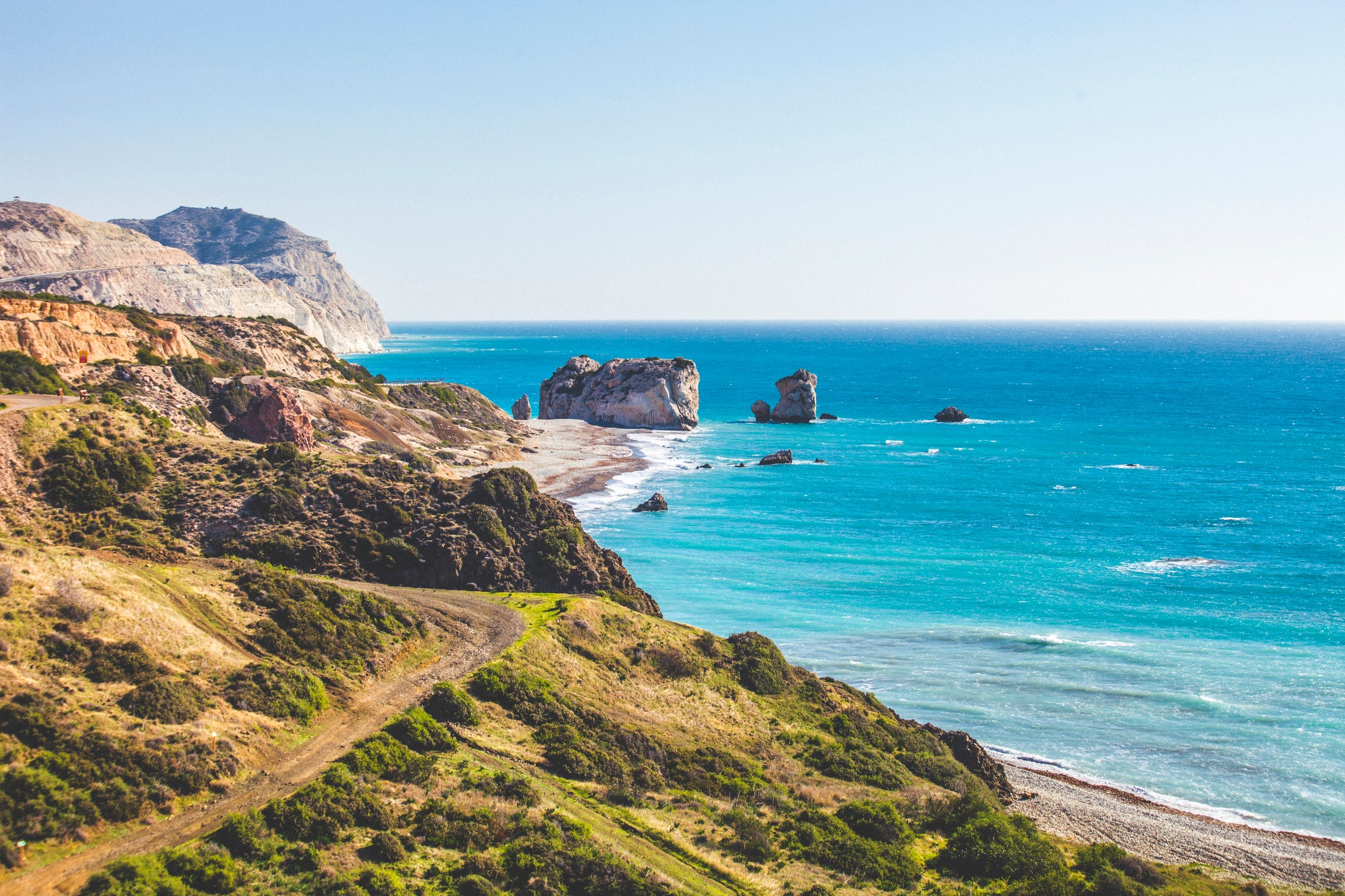 Petra tou Romiou (Aphrodite's Rock) in Paphos, Cyprus