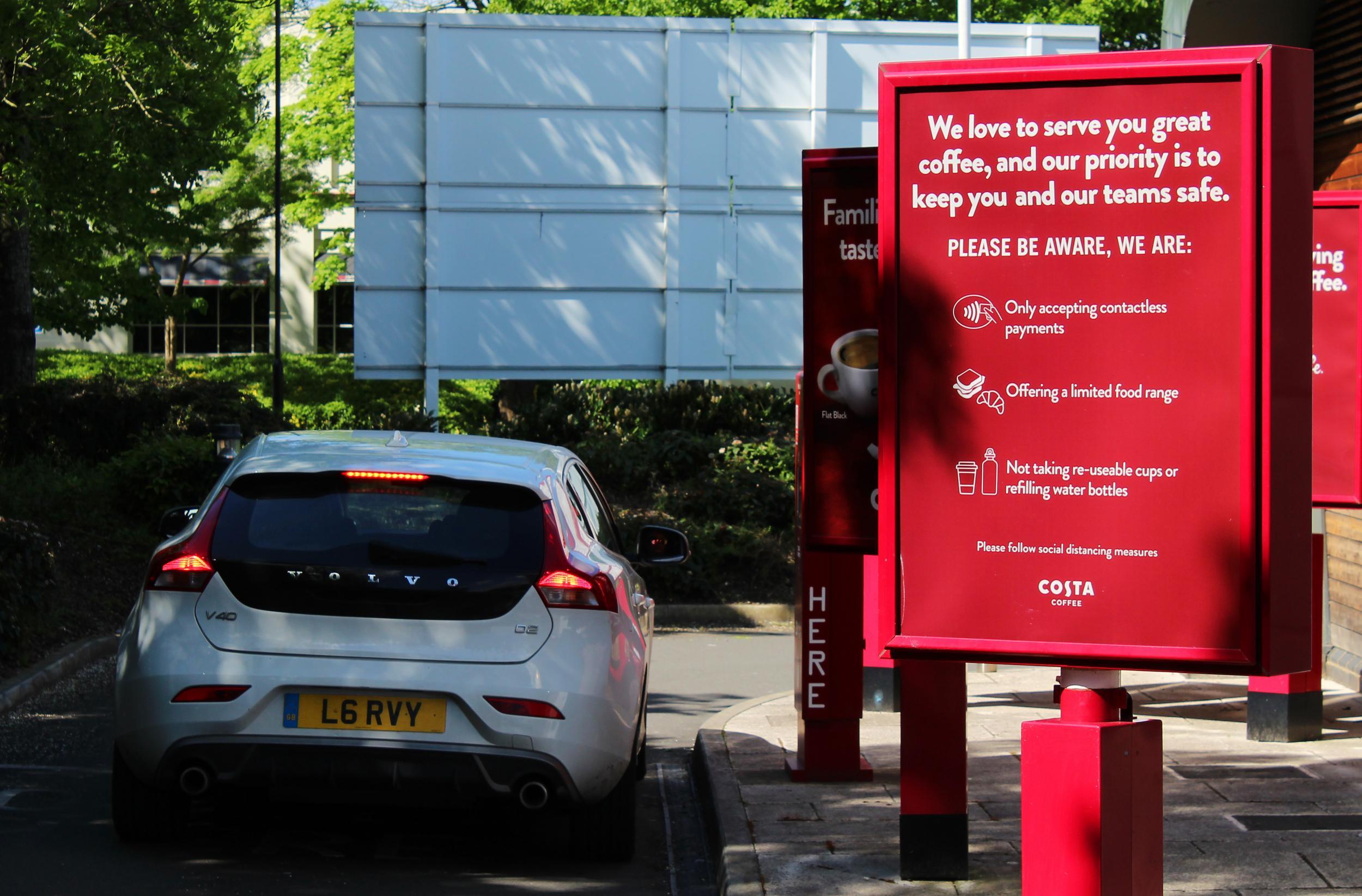 Costa Coffeee stores will only be accepting contactless payments and offering a limited menu (Getty)