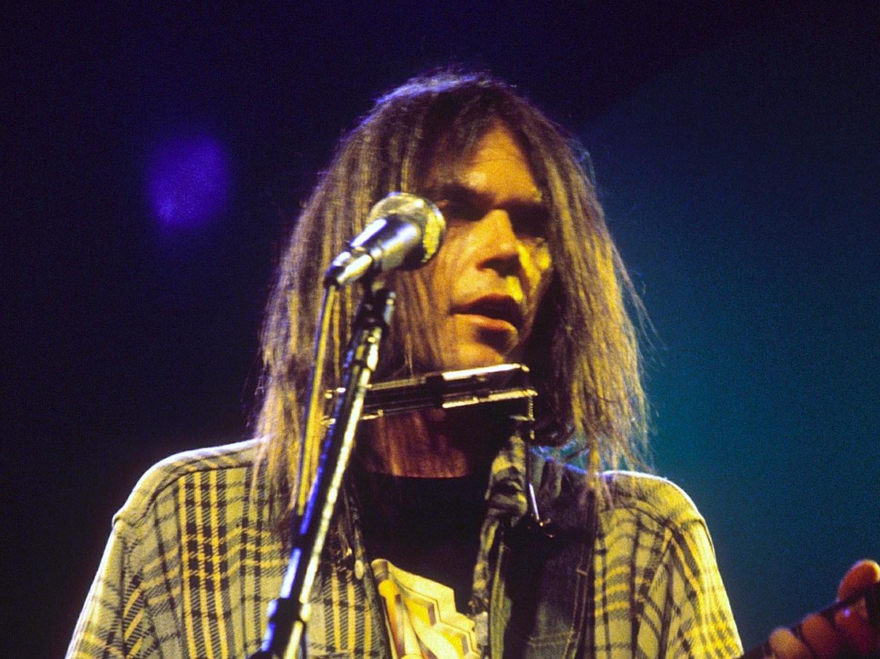 Young performing in 1976 (Rex)