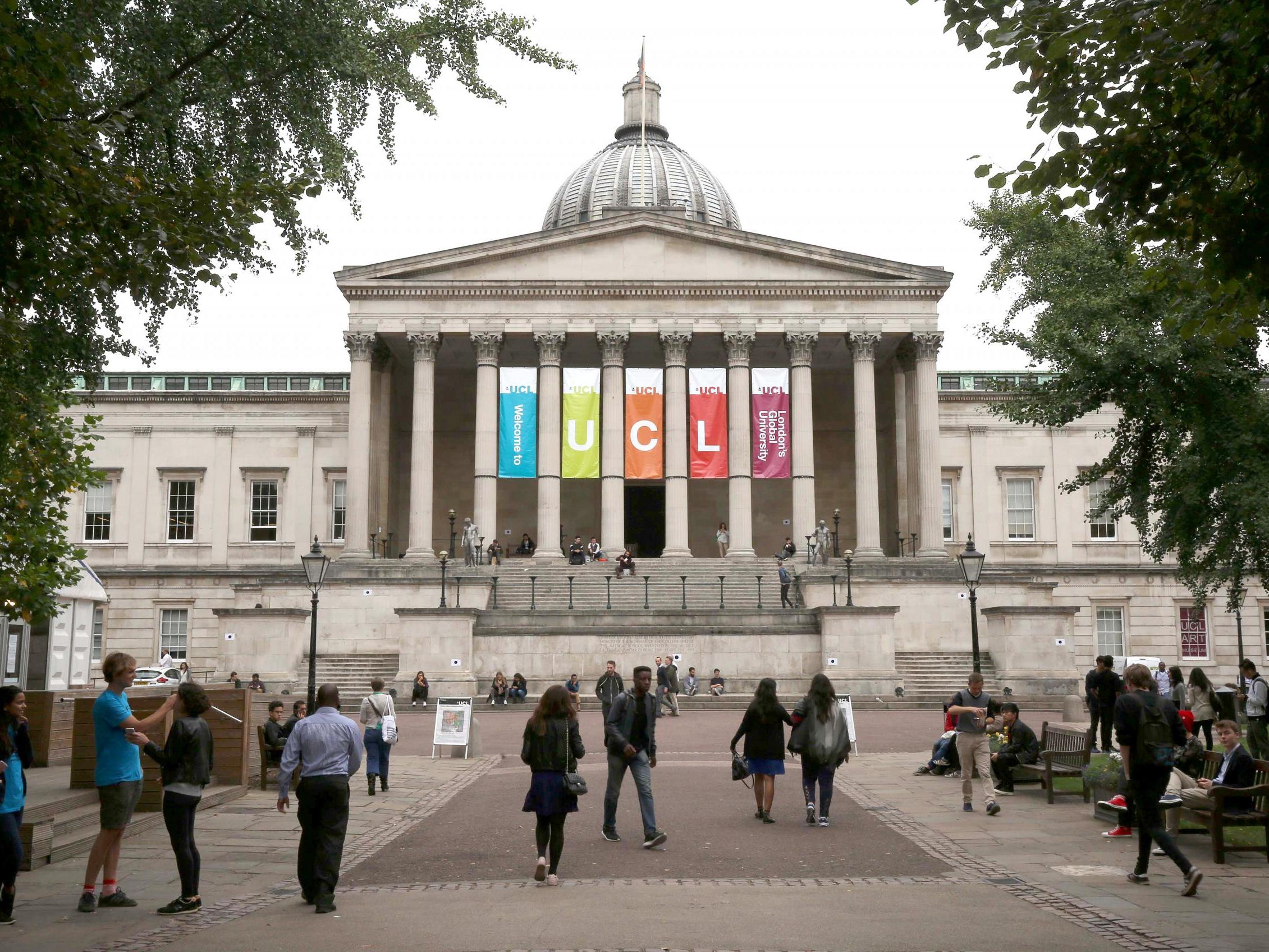 File image of the main entrance to University College London.