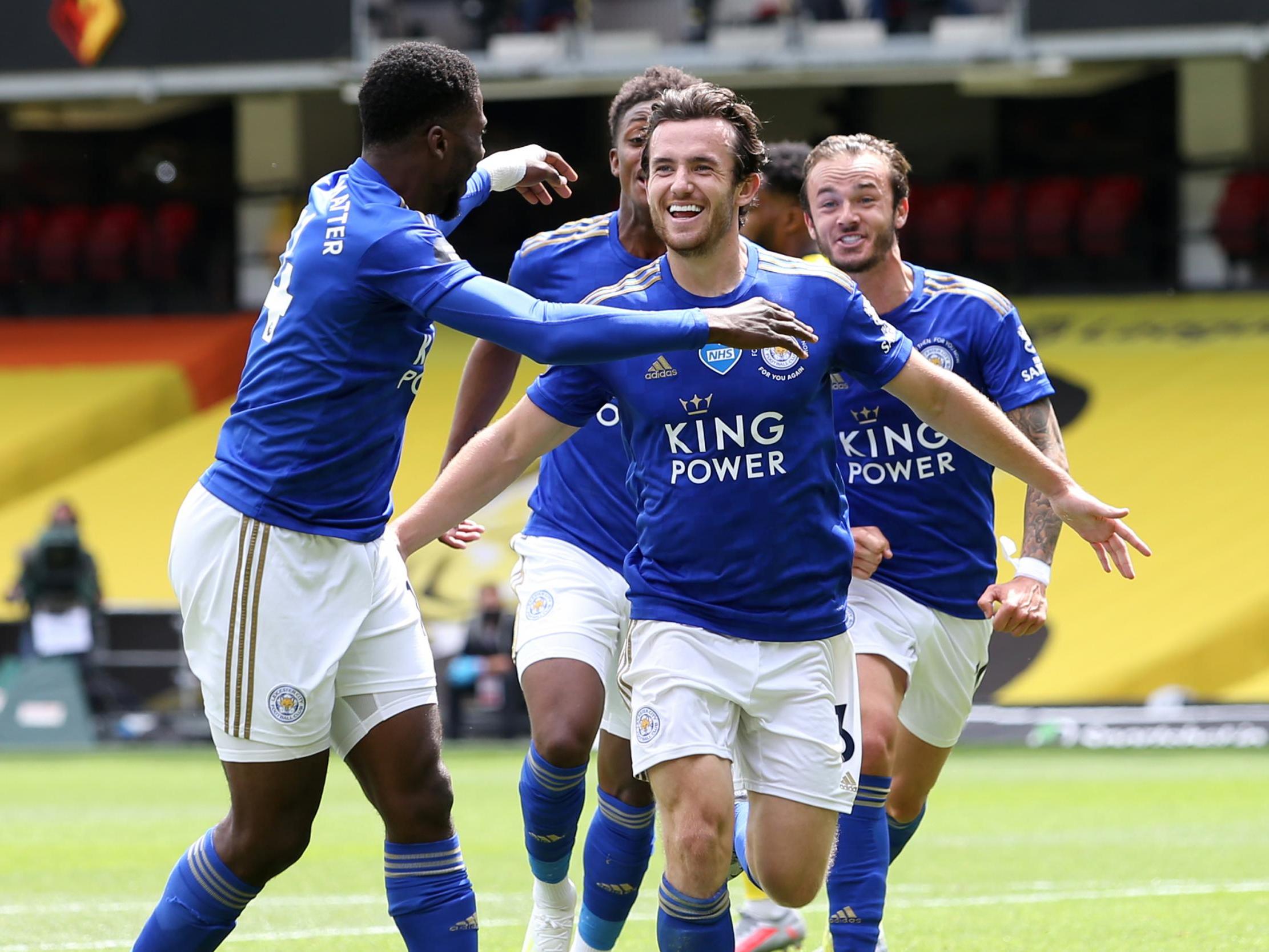 Ben Chilwell scored a spectacular long-range goal to give Leicester a late lead