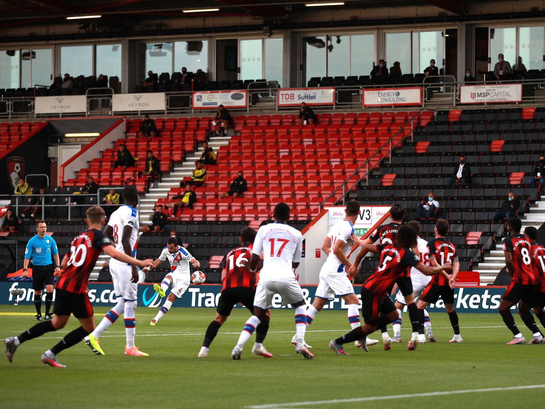 Luka Milivojevic scores a brilliant free-kick to put Palace ahead
