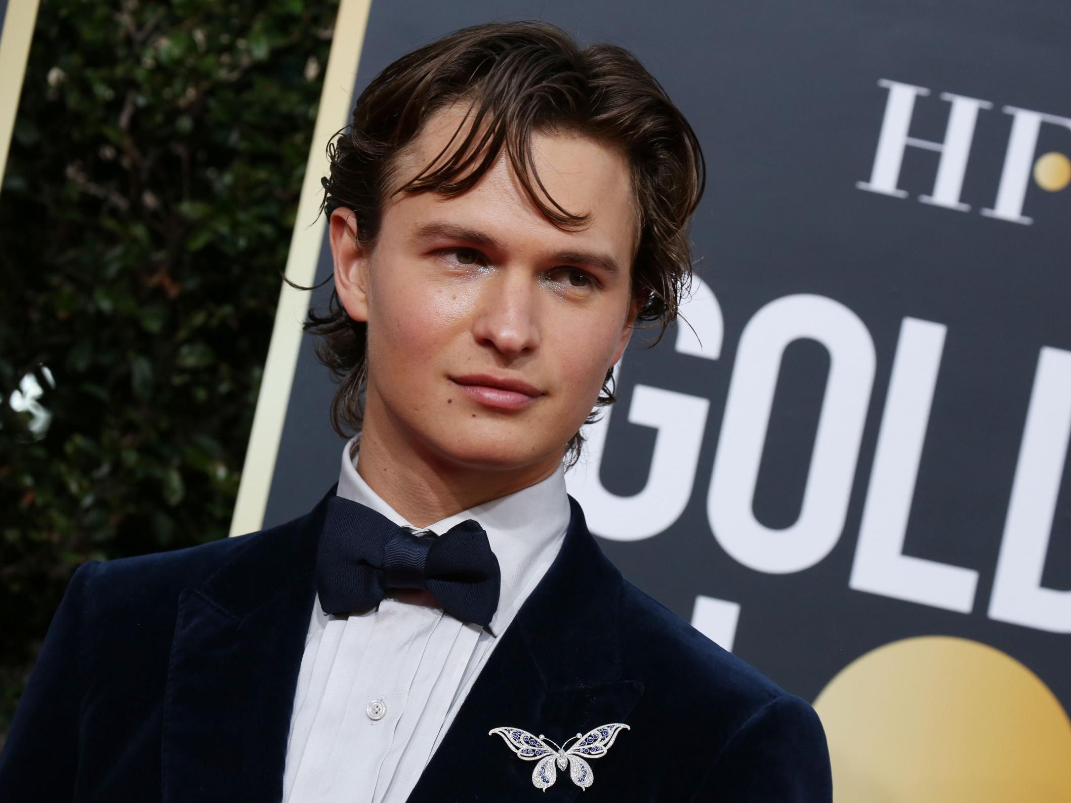 Ansel Elgort at the Golden Globes in January 2020