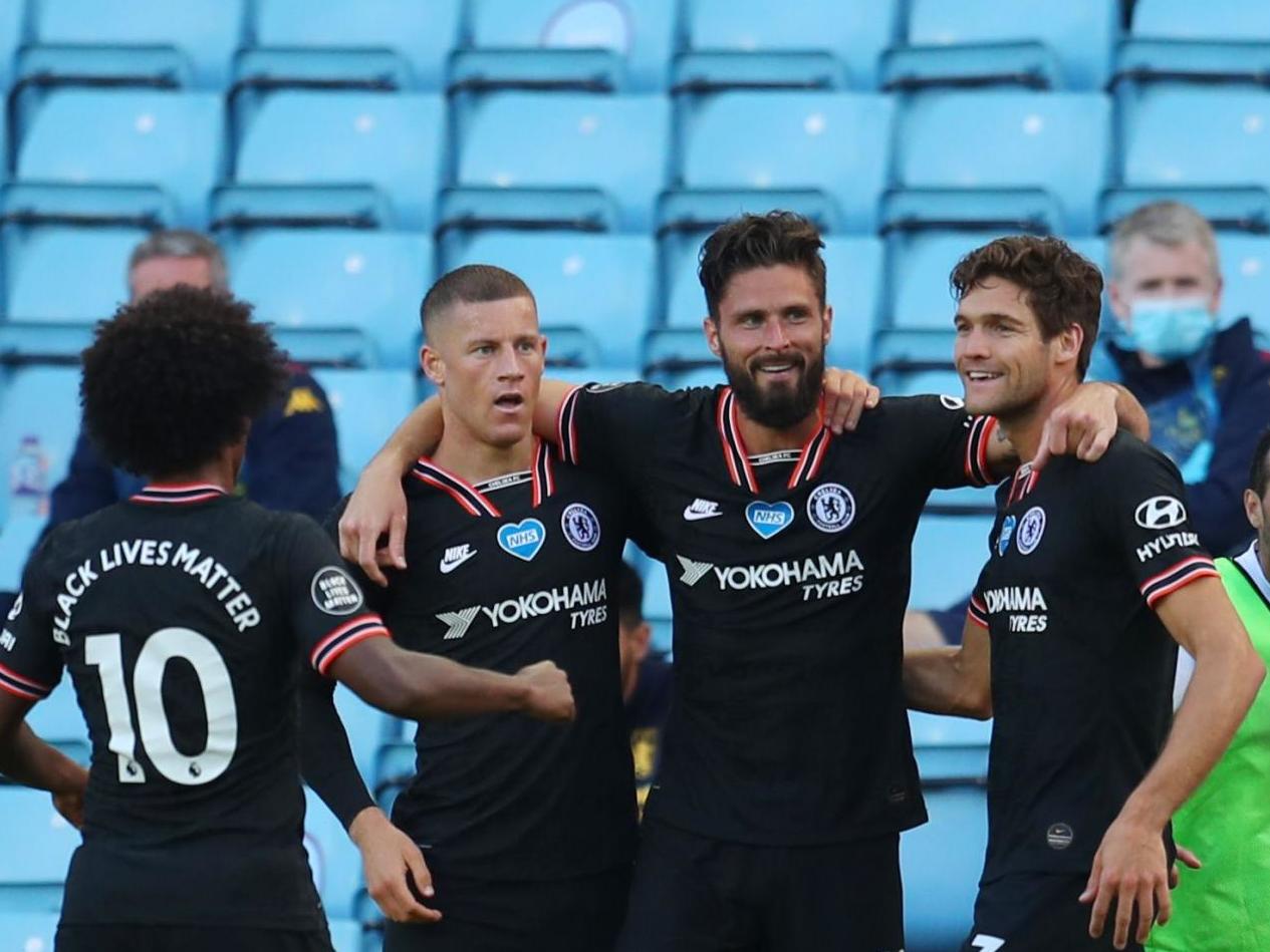 Giroud celebrates putting Chelsea ahead