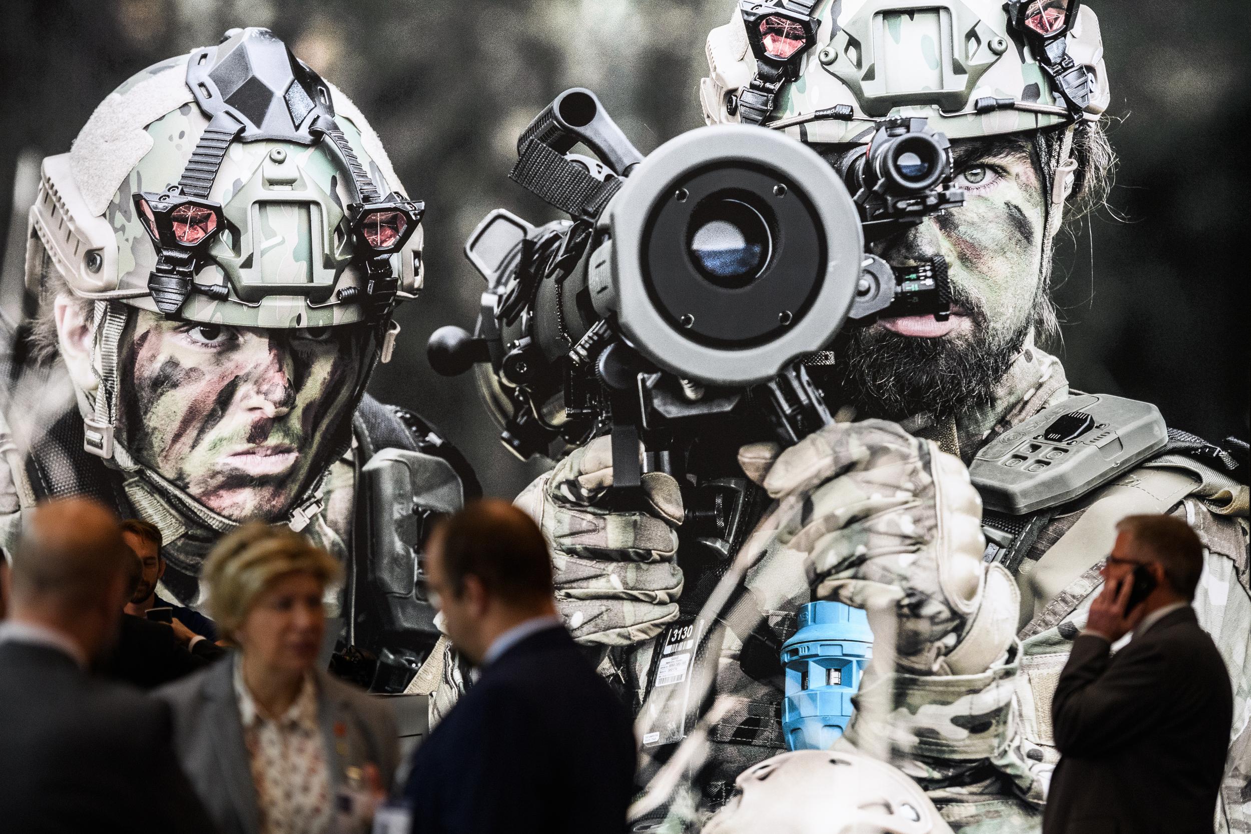 Delegates at the 2019 DSEI arms fair in London