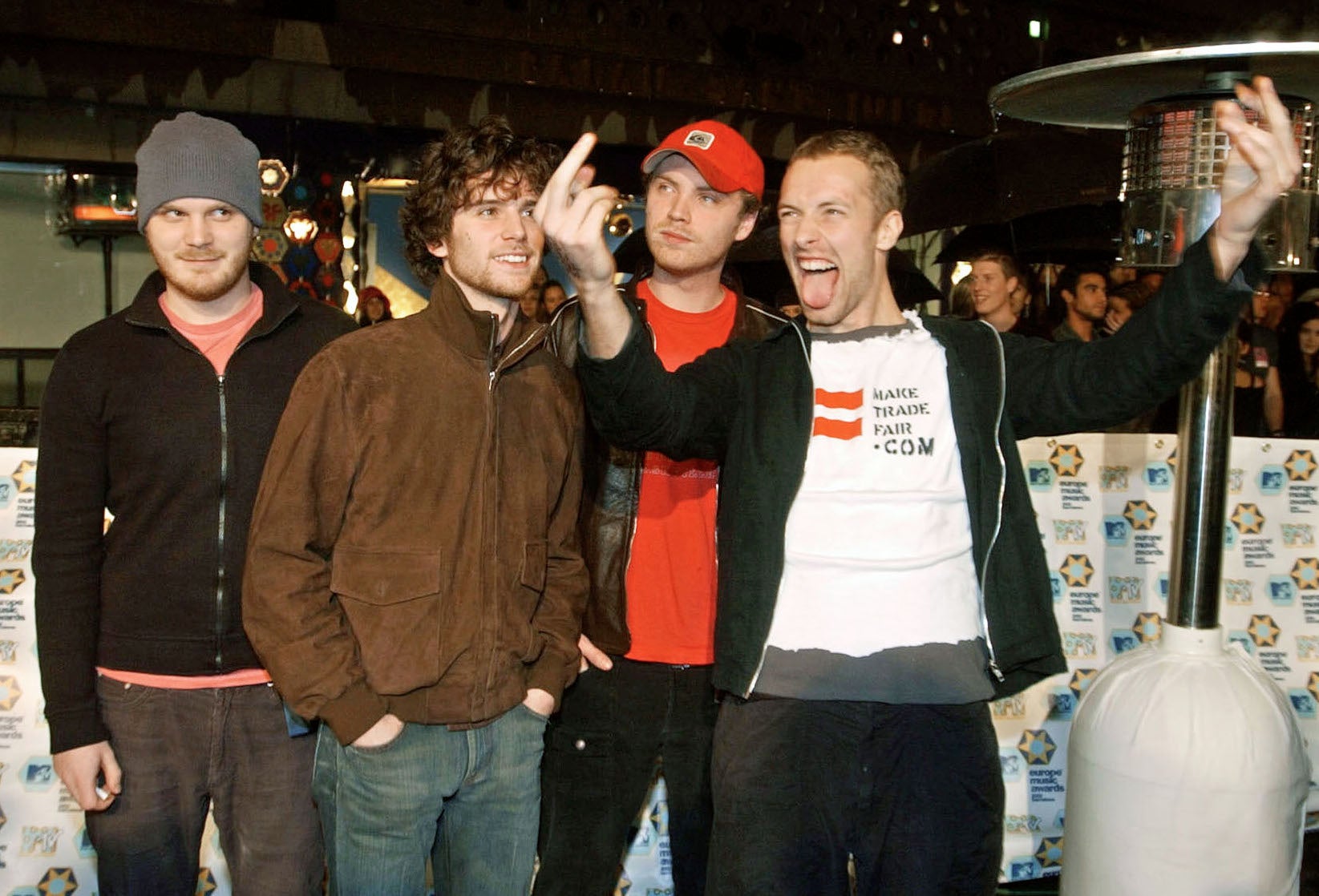 Early days: Coldplay at the MTV Europe Awards in Barcelona, 2002