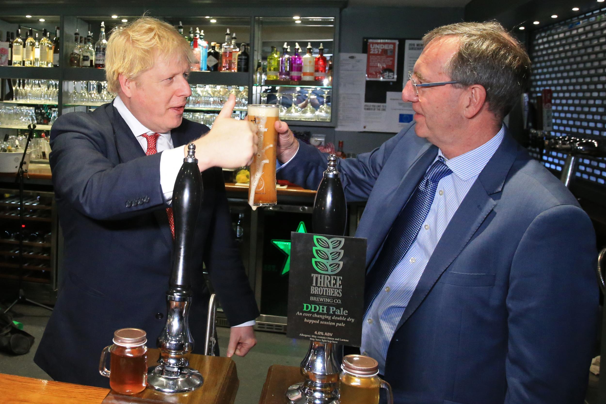 Boris Johnson with the newly elected MP for Sedgefield, Paul Howell, after the election victory