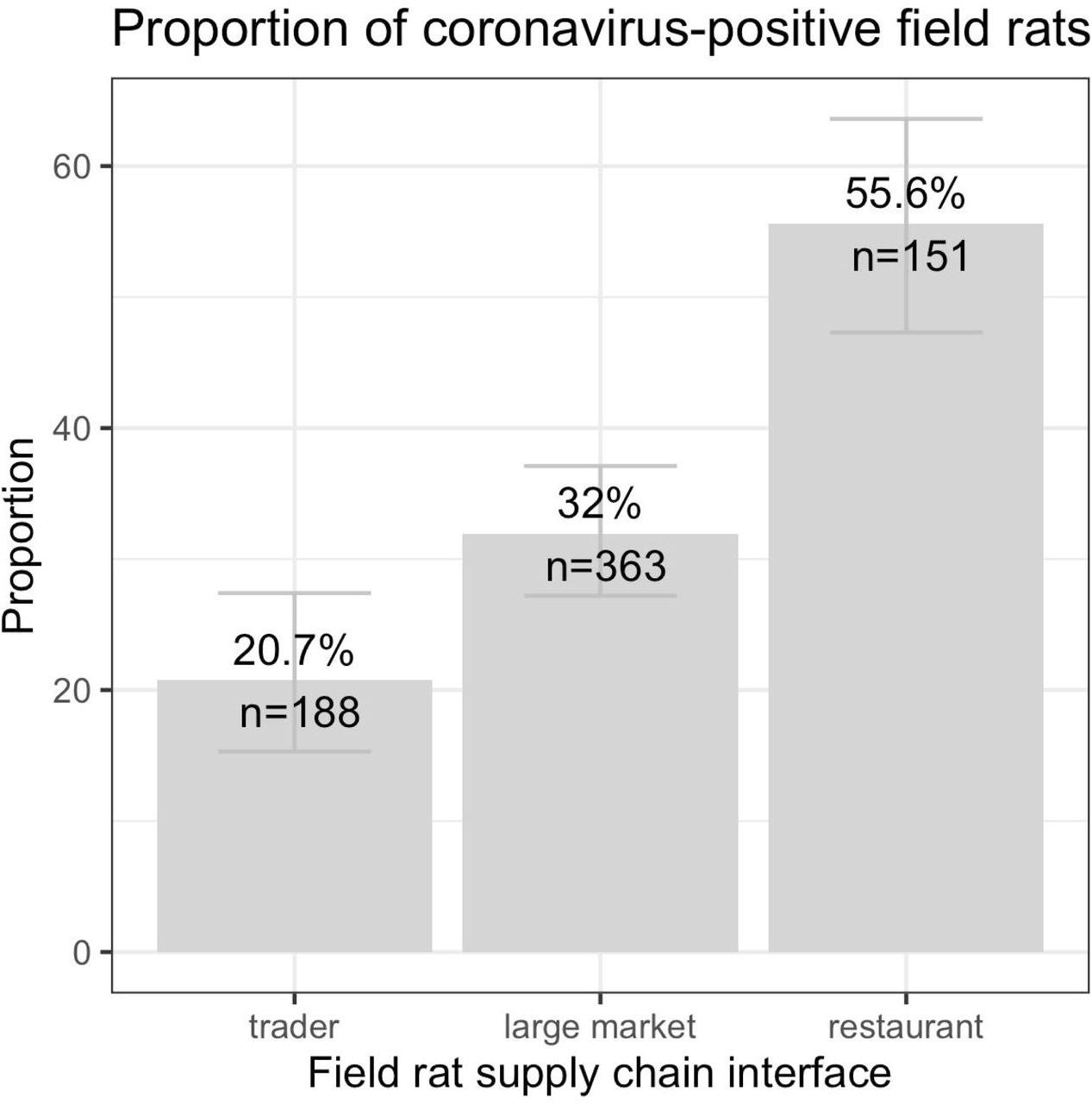 A new study of the wildlife trade in Vietnam has found the risk of coronaviruses increases as animals move along the supply chain (Wildlife Conservation Society )