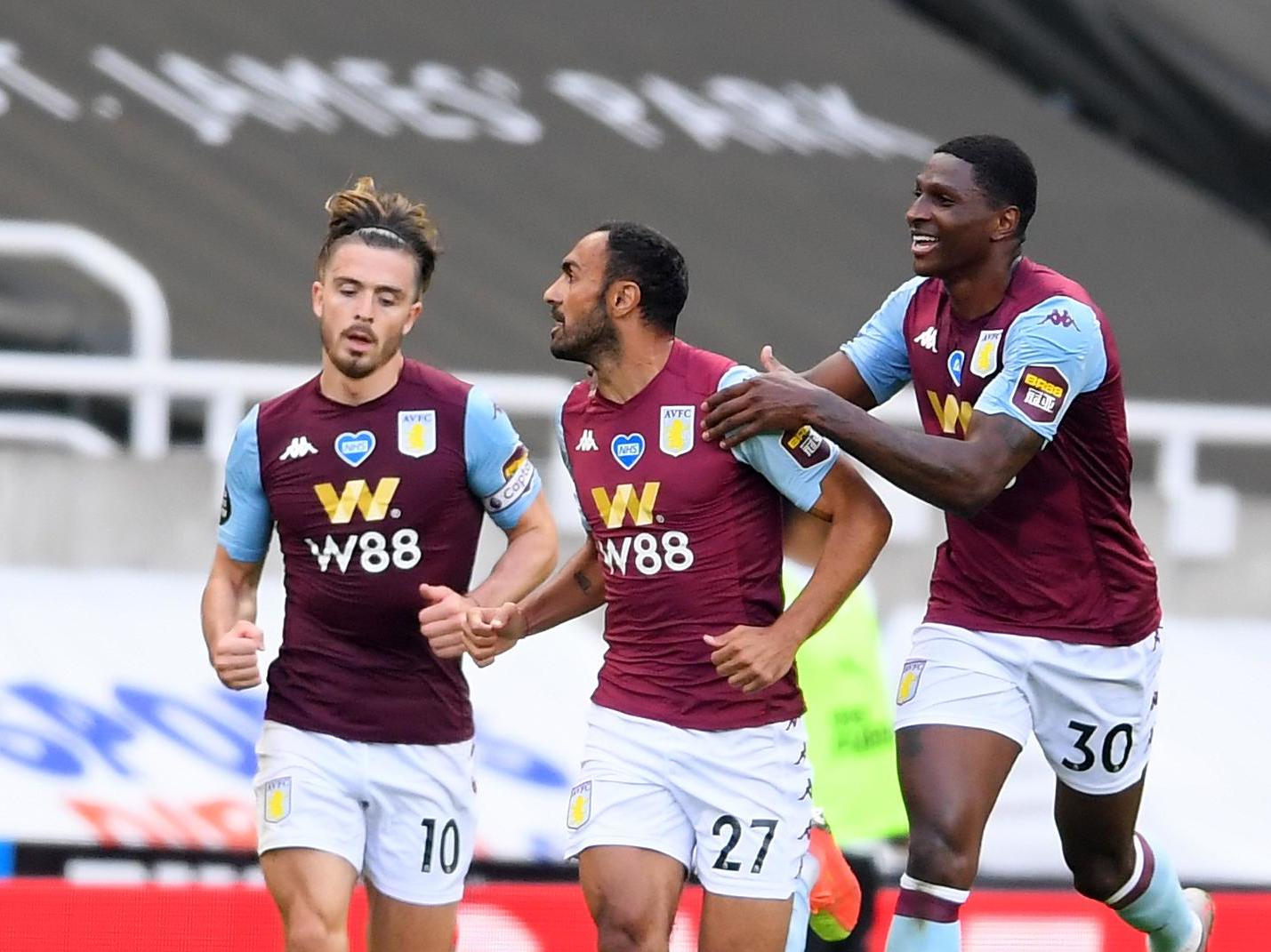 Ahmed Elmohamady (centre) celebrates bringing Aston Villa level