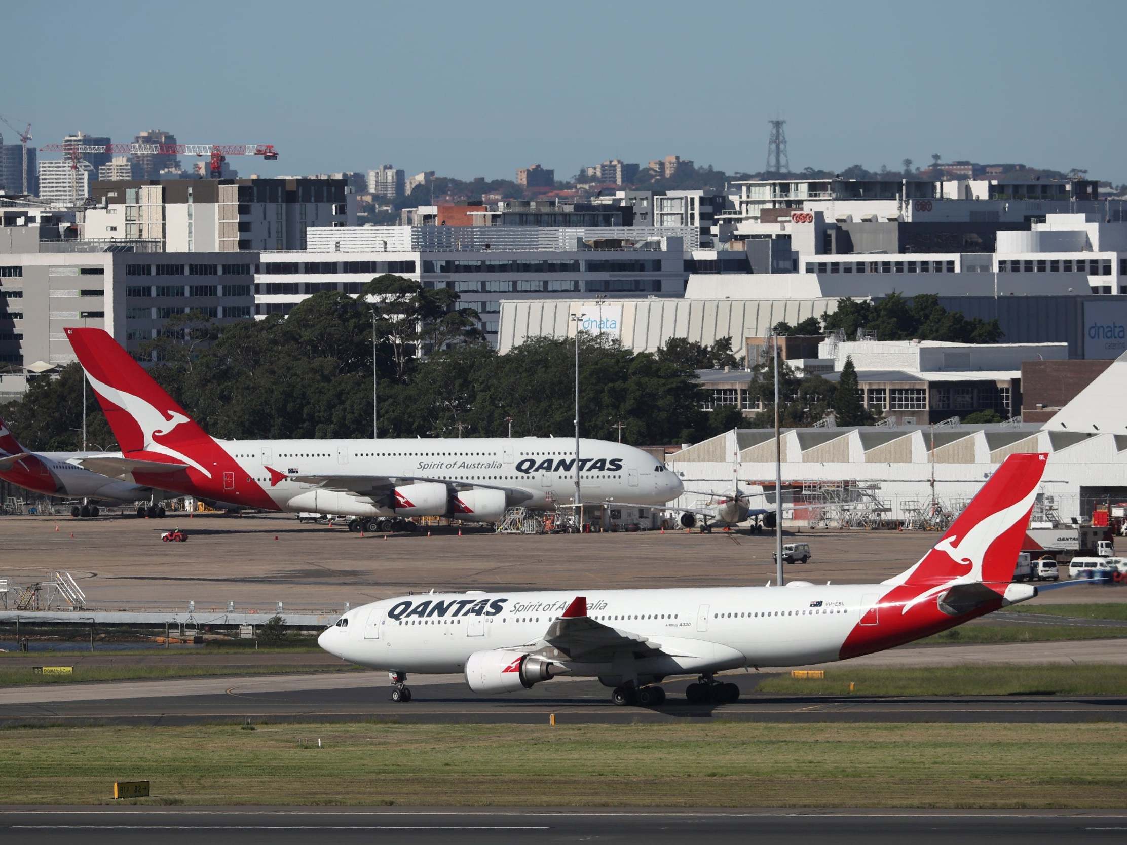 Grounded giants: all of the Qantas A380s (top plane) are in long-term storage