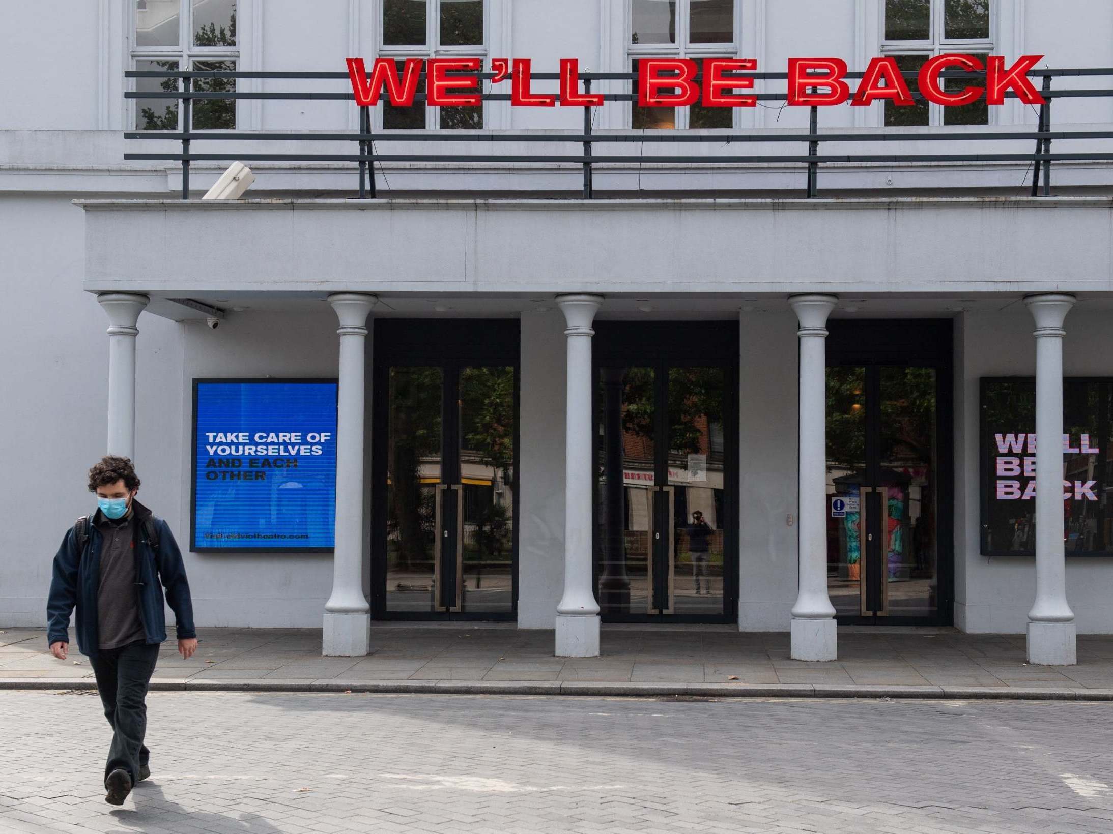 The Old Vic in central London, like all UK’s theatres, remains closed for performances due to coronavirus lockdown measures