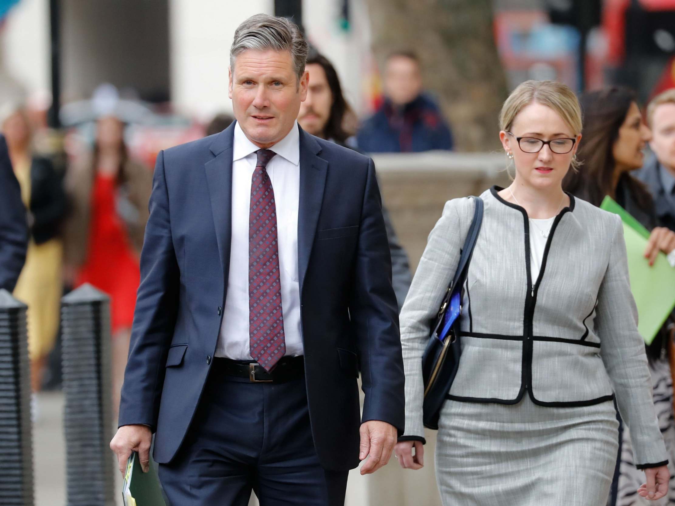 Keir Starmer with the former education secretary, Rebecca Long-Bailey