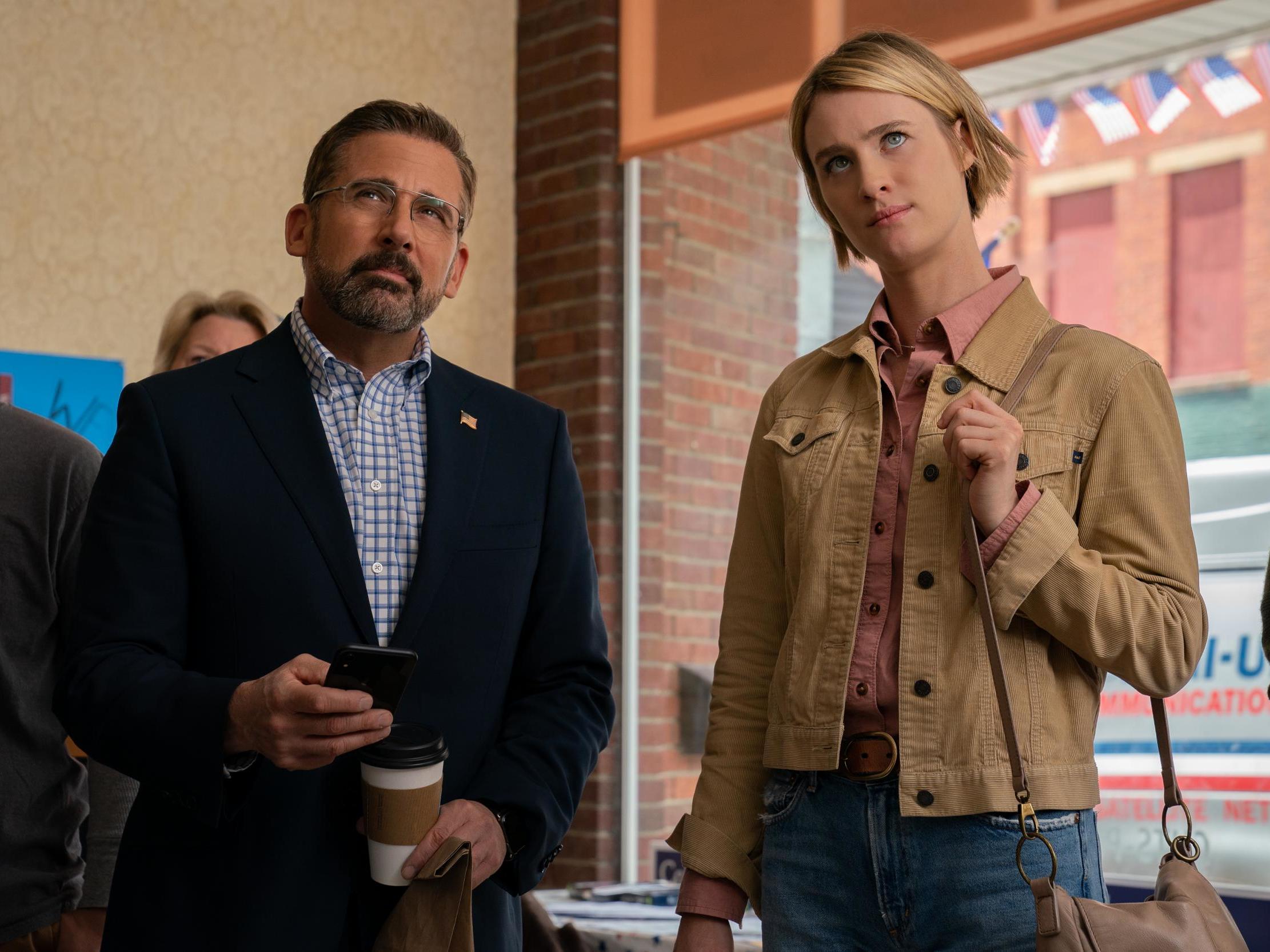 Strategic politicking: Steve Carell and Mackenzie Davis in ‘Irresistible’