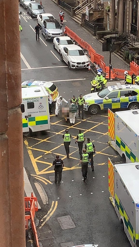 Four people were taken away from the scene in ambulances, according to one eyewitness