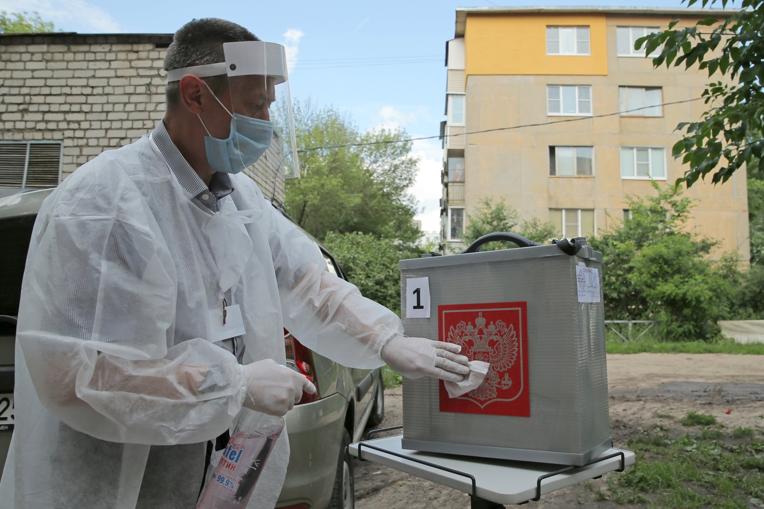 Election officials working in hazmat suits is evidence that voting isn’t safe in the middle of a pandemic