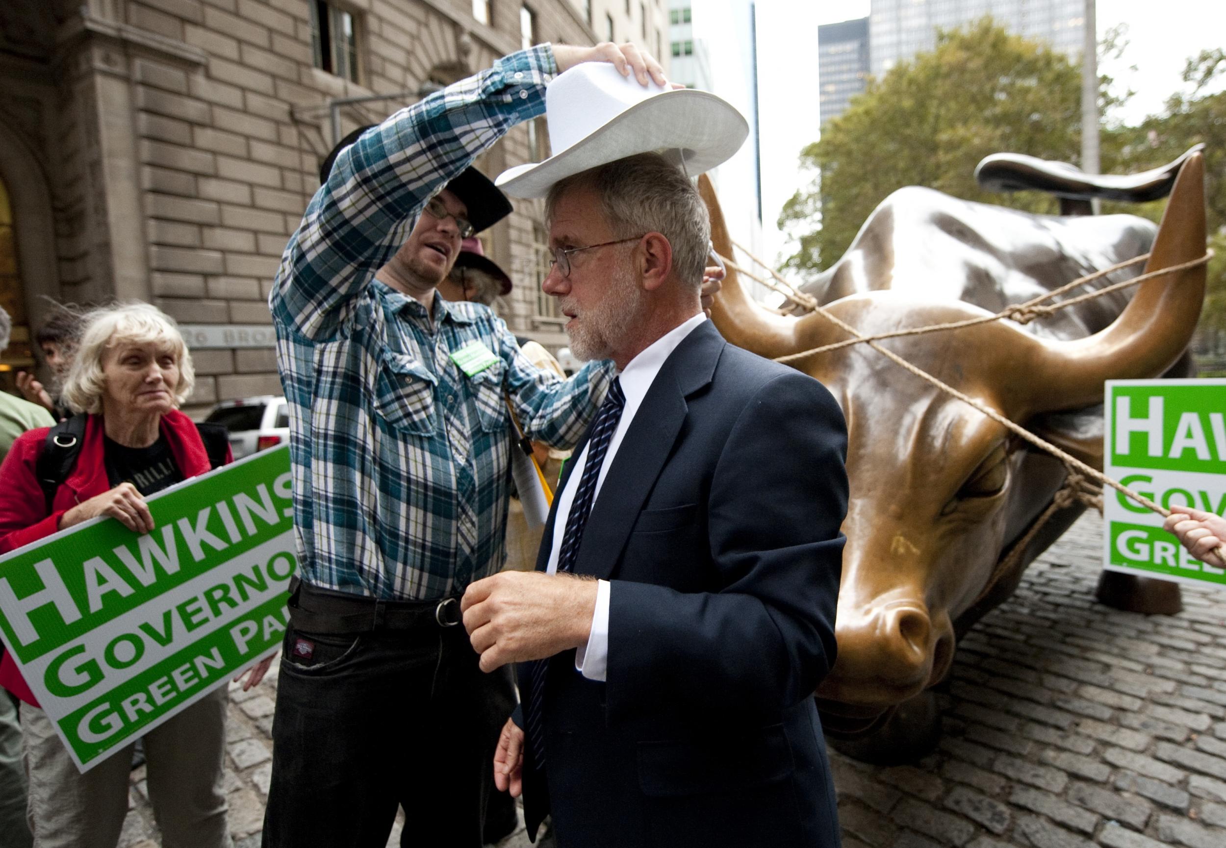 Howie Hawkins is pictured here during his run for New York Governor, and is now the presumptive presidential nominee for the Green Party